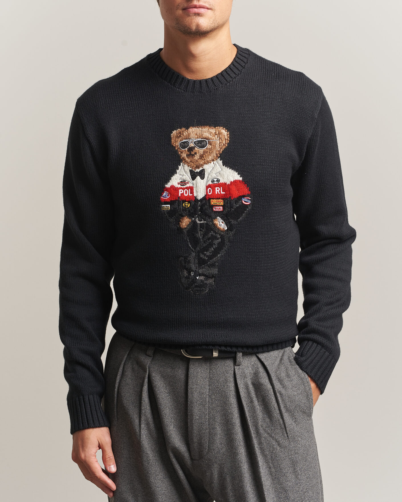 Heren | Truien | Polo Ralph Lauren | Cotton Blend Bear Sweater Polo Black