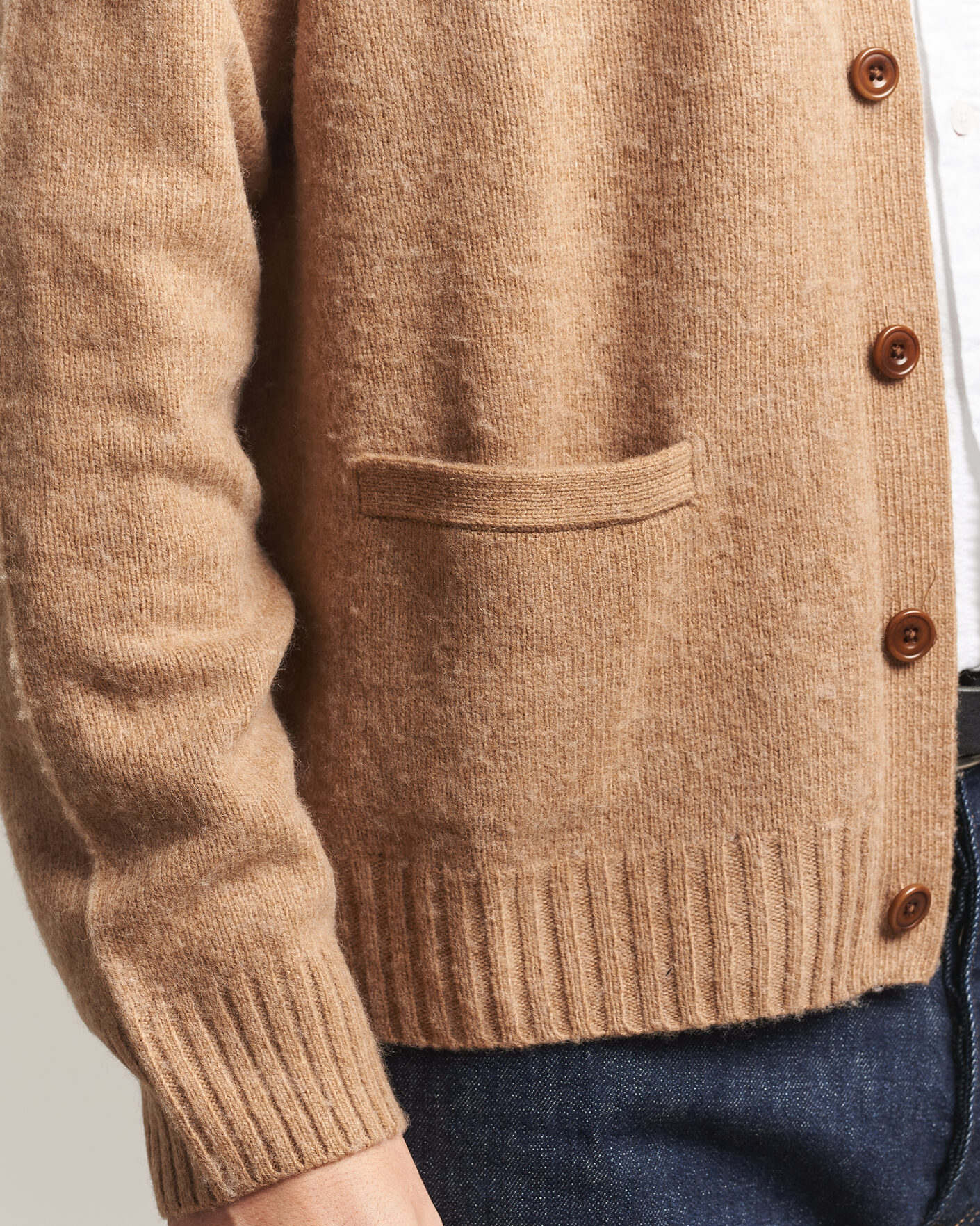 Heren | Truien | Polo Ralph Lauren | Wool/Cashmere Patch Cardigan Crouton Tan Heather