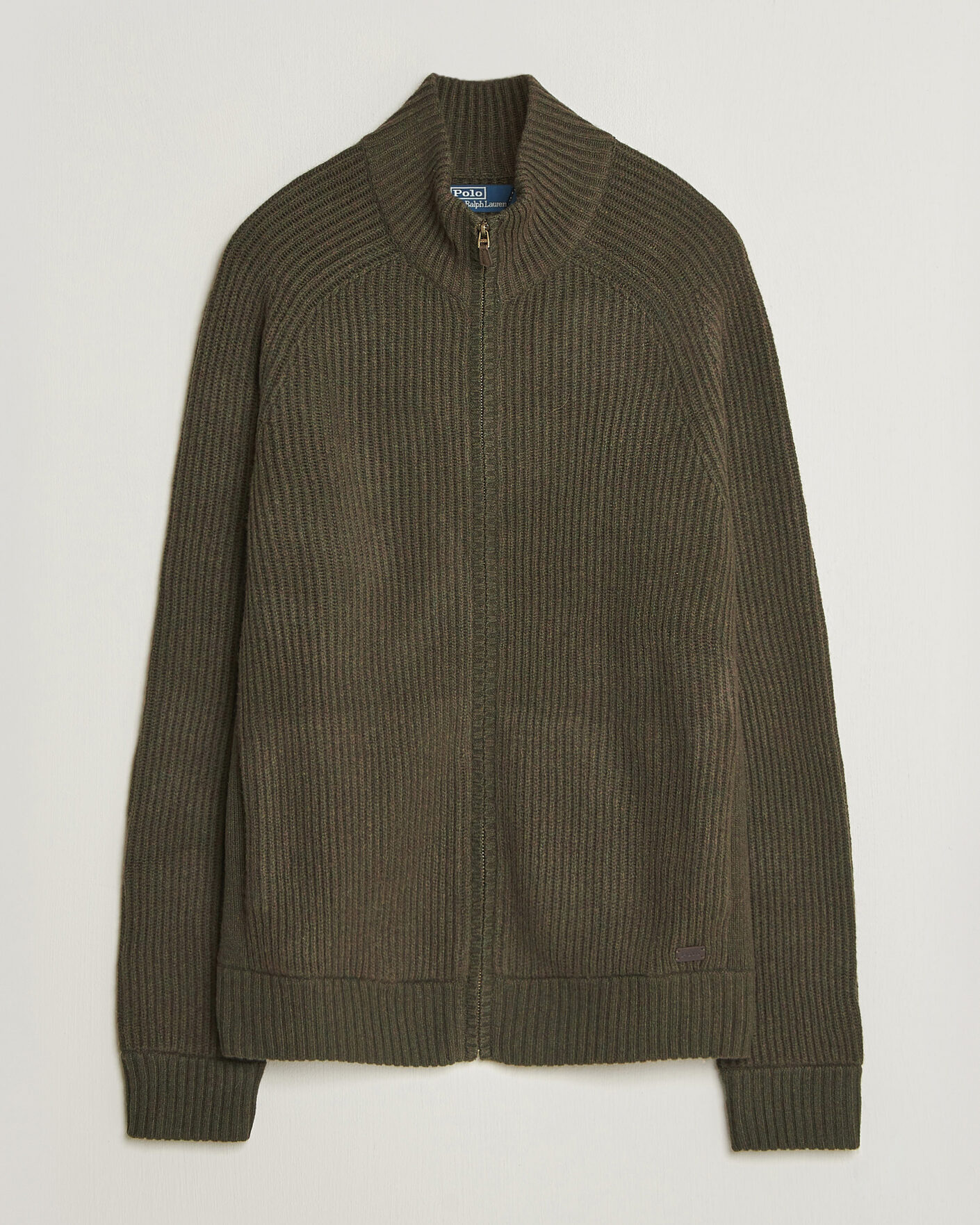 Heren | Truien | Polo Ralph Lauren | Wool/Cashmere Full-Zip Ekanite Olive Heather