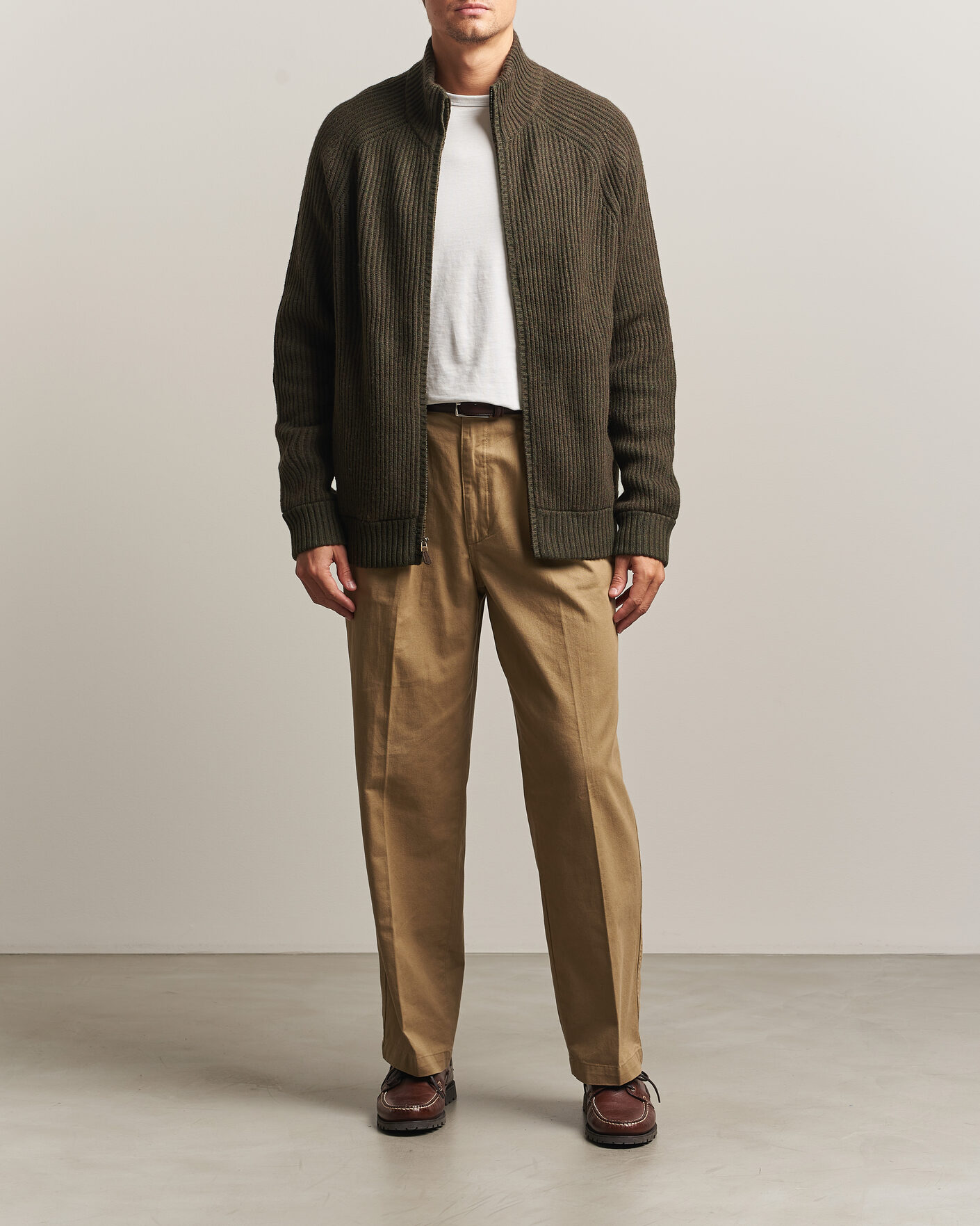 Heren | Truien | Polo Ralph Lauren | Wool/Cashmere Full-Zip Ekanite Olive Heather