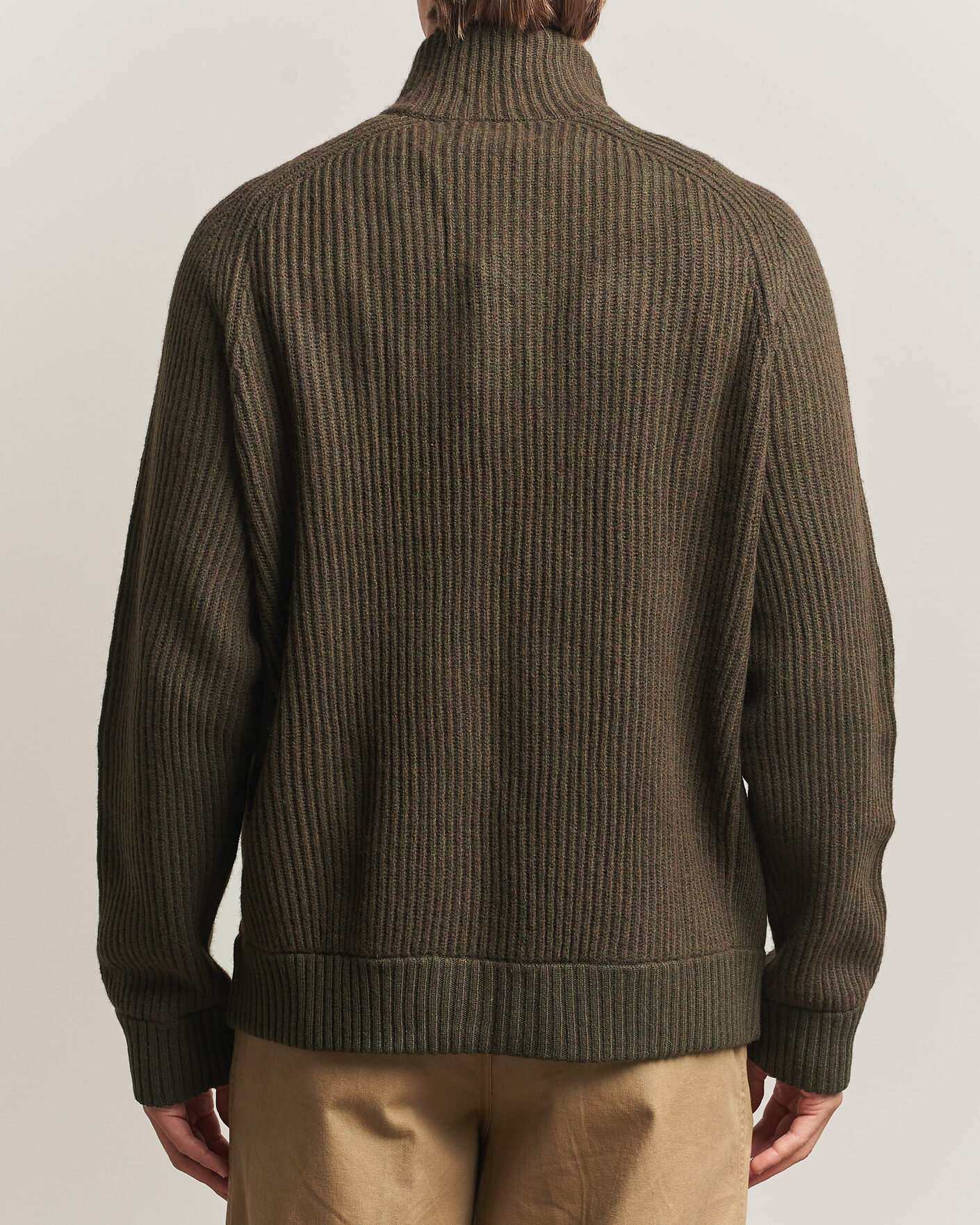 Heren | Truien | Polo Ralph Lauren | Wool/Cashmere Full-Zip Ekanite Olive Heather