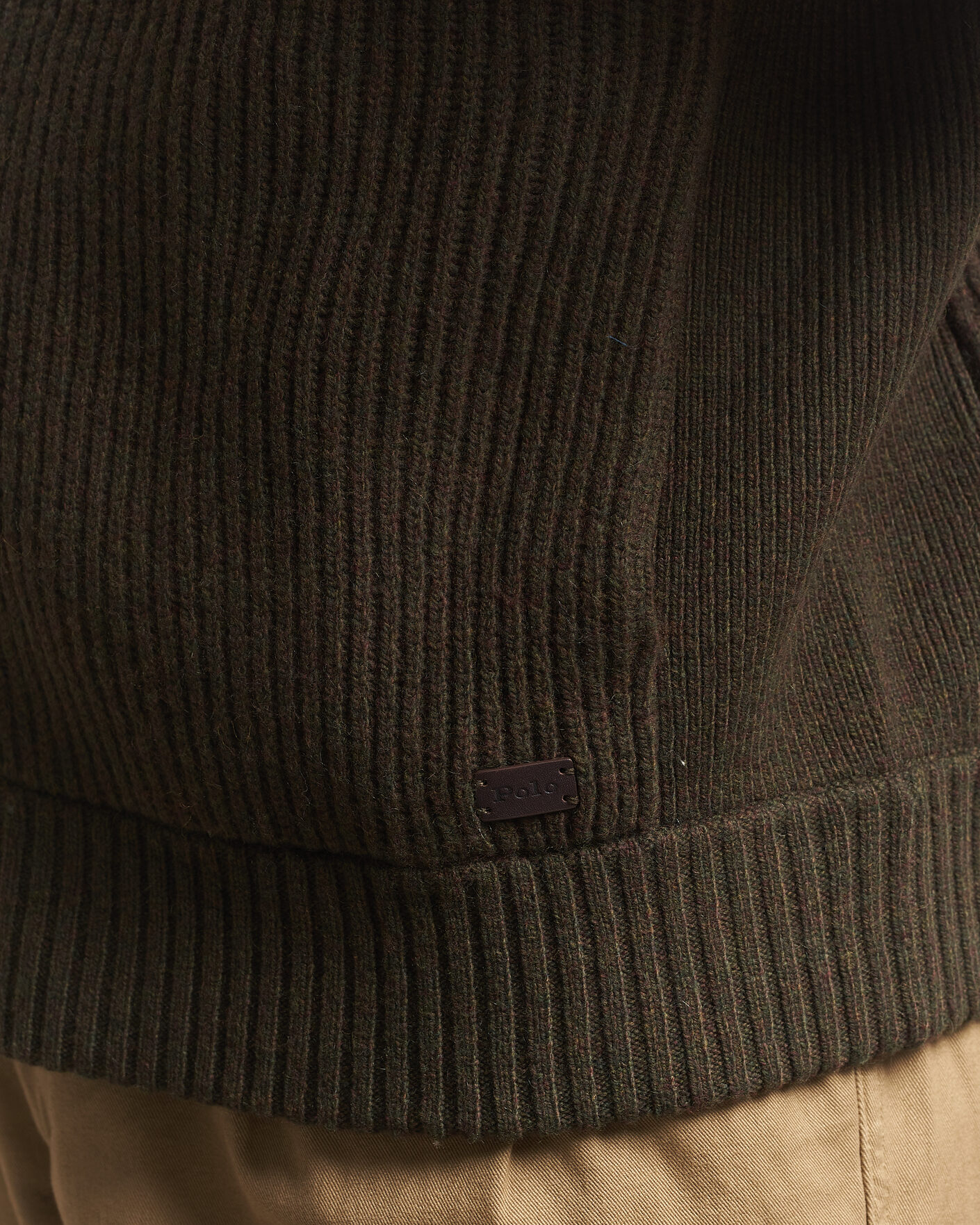 Heren | Truien | Polo Ralph Lauren | Wool/Cashmere Full-Zip Ekanite Olive Heather