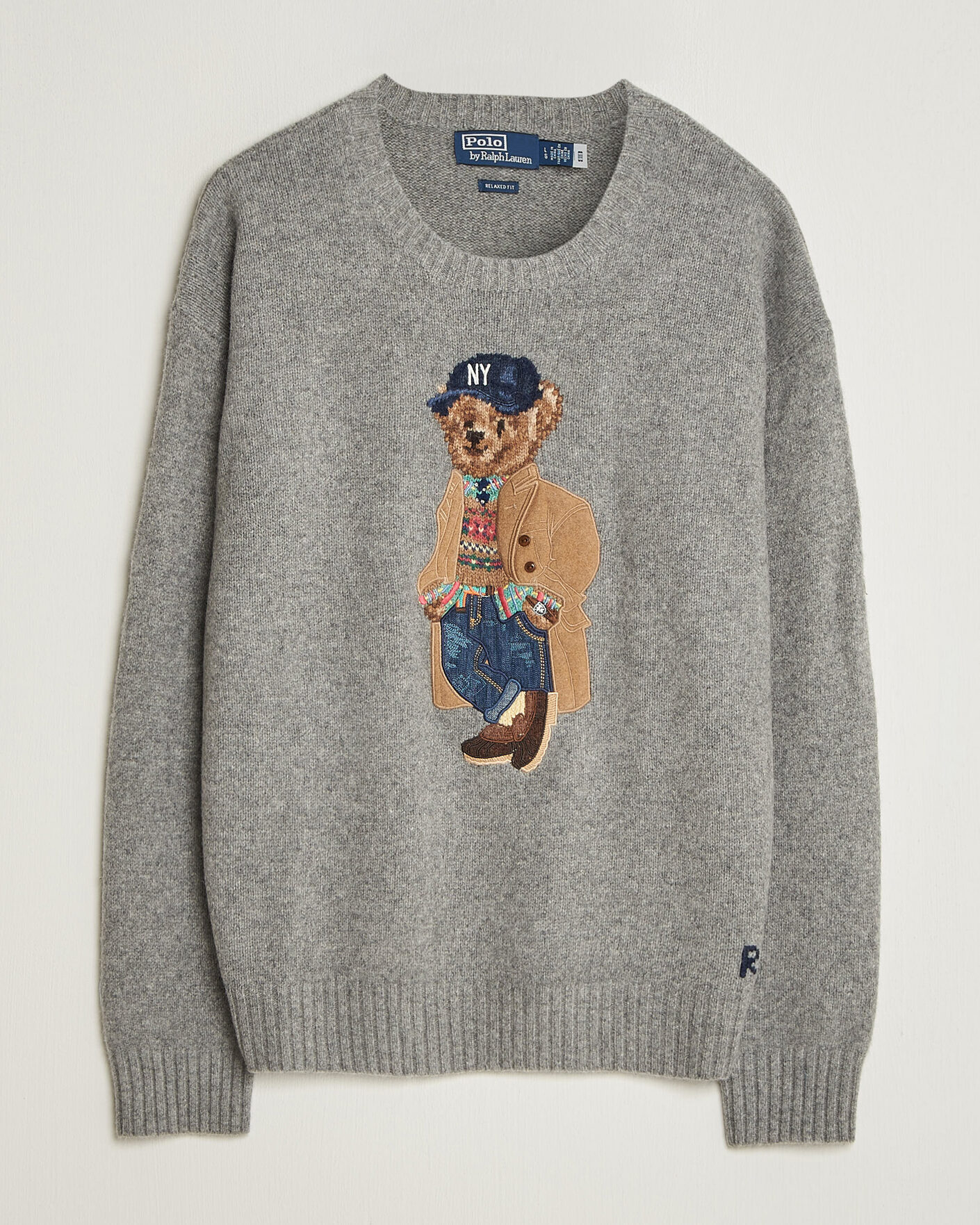 Heren | Truien | Polo Ralph Lauren | Wool Blend Bear Sweater Grey Combo