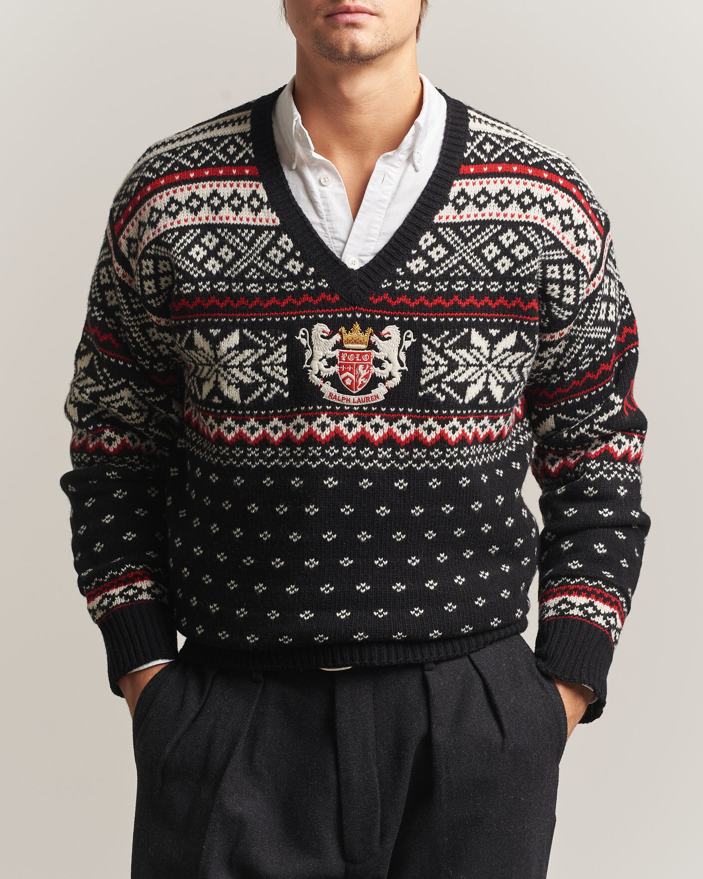 Heren | Truien | Polo Ralph Lauren | Royal Holiday Wool Sweater Black Combo