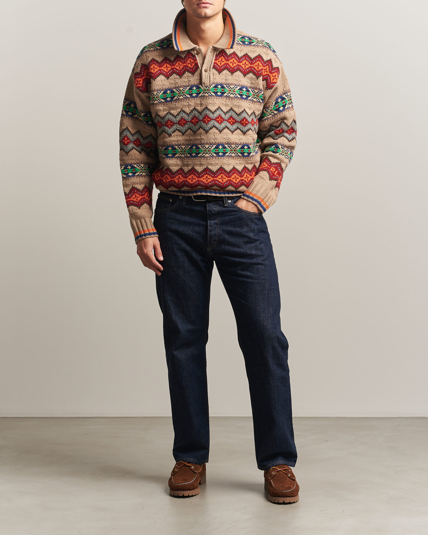 Heren | Truien | Polo Ralph Lauren | Litchfield Wool Blend Sweater Tan Multi