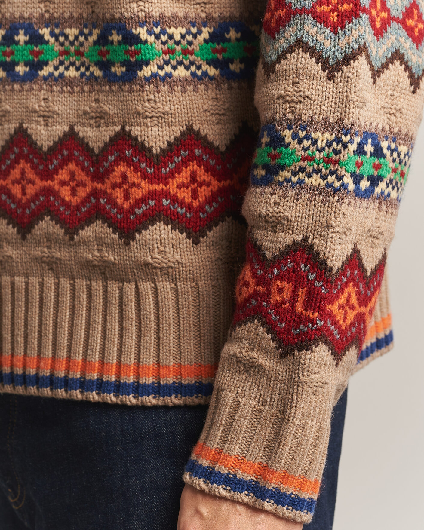 Heren | Truien | Polo Ralph Lauren | Litchfield Wool Blend Sweater Tan Multi
