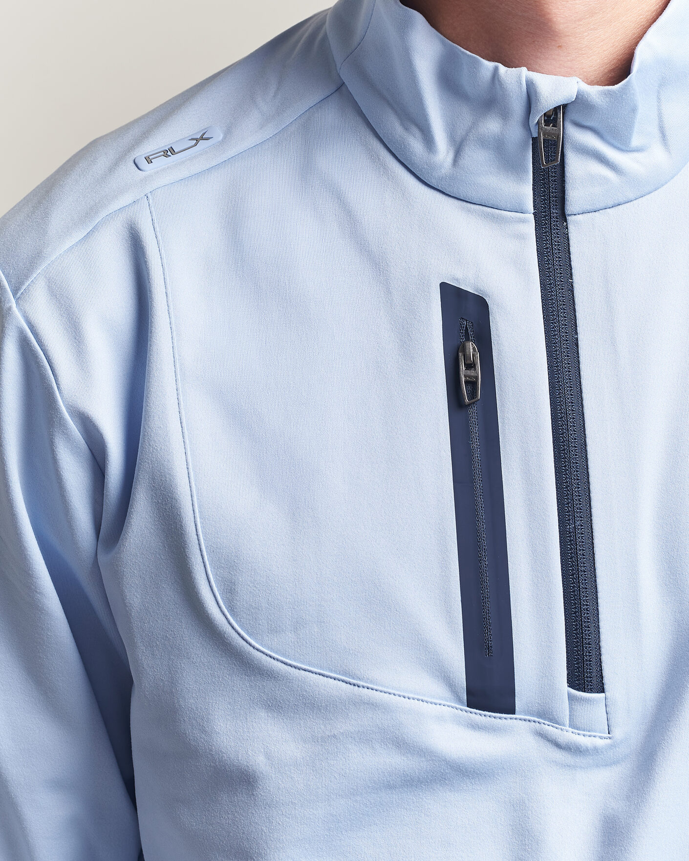 Heren | Golfkleding | Polo Ralph Lauren | Luxury Jersey Half Zip Pebble Blue