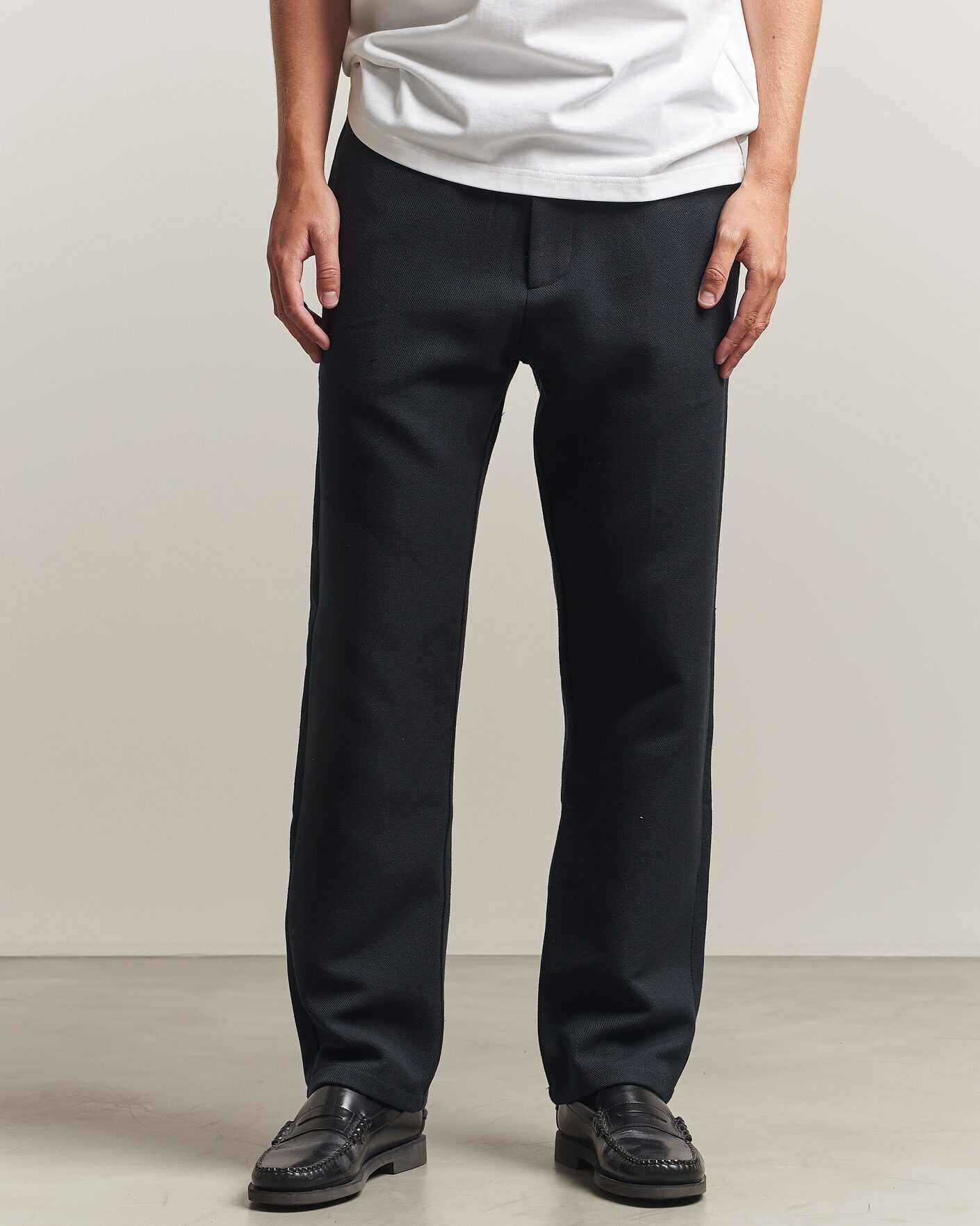 Heren | Broeken | Samsøe Samsøe | Jabari Brushed Cotton Drawstring Trousers Dark Grey Melange