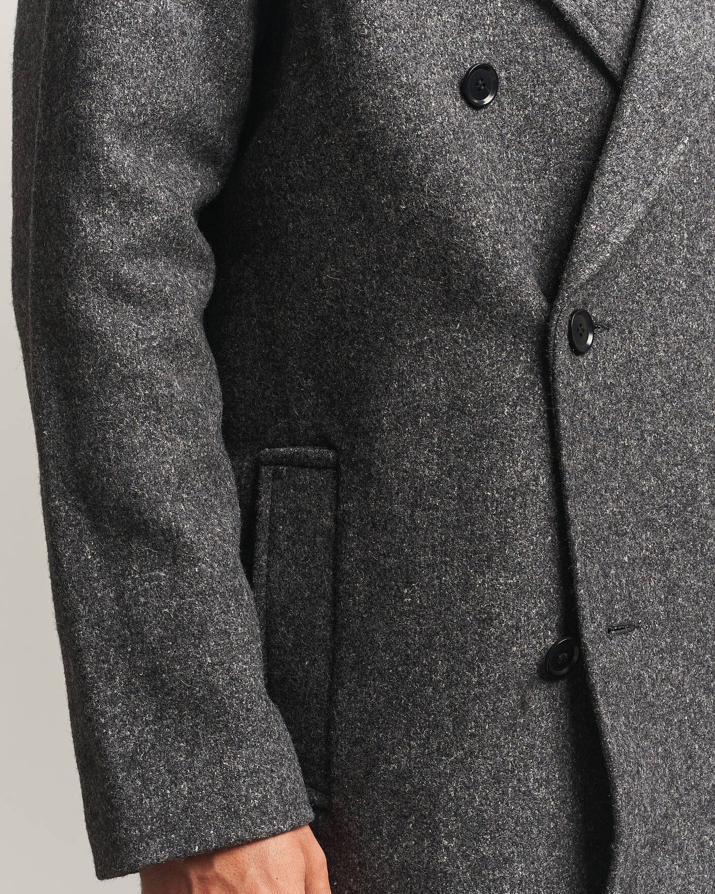 Heren | Jassen | Samsøe Samsøe | Vince Wool Double Breasted Coat Dark Grey Melange