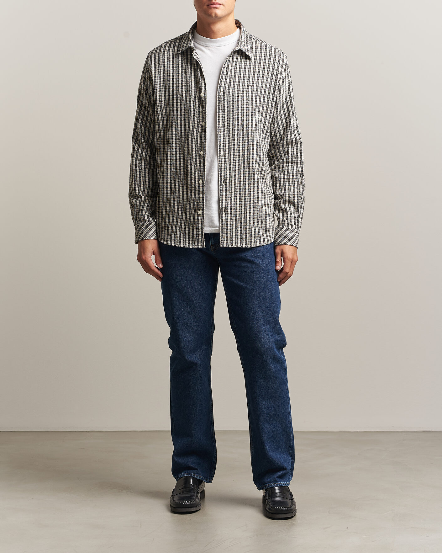 Heren | Overhemden | Samsøe Samsøe | Ryan Brushed Cotton Checked Shirt Brown