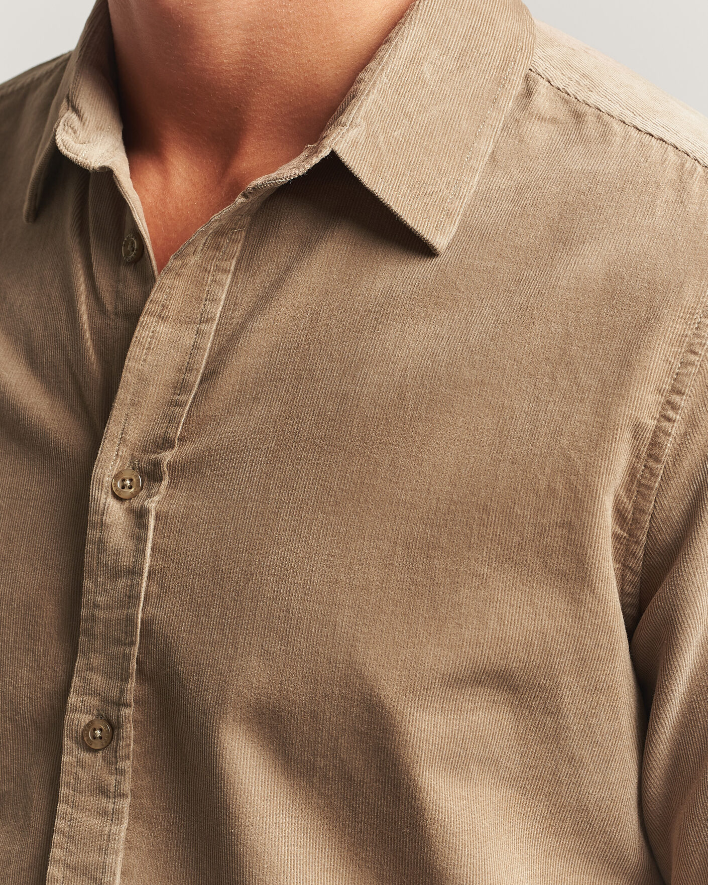 Heren | Overhemden | Samsøe Samsøe | Liam Baby Cord Shirt Lead Gray