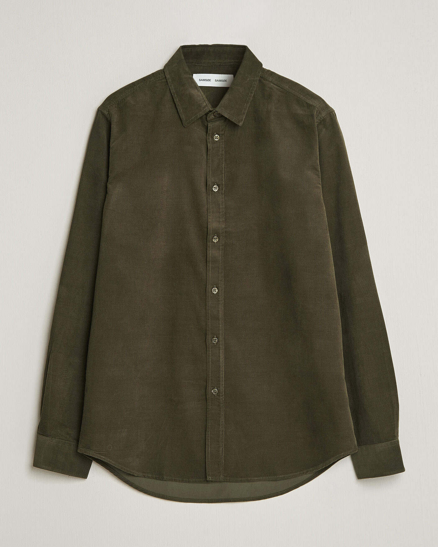 Heren | Overhemden | Samsøe Samsøe | Liam Baby Cord Shirt Forest Night