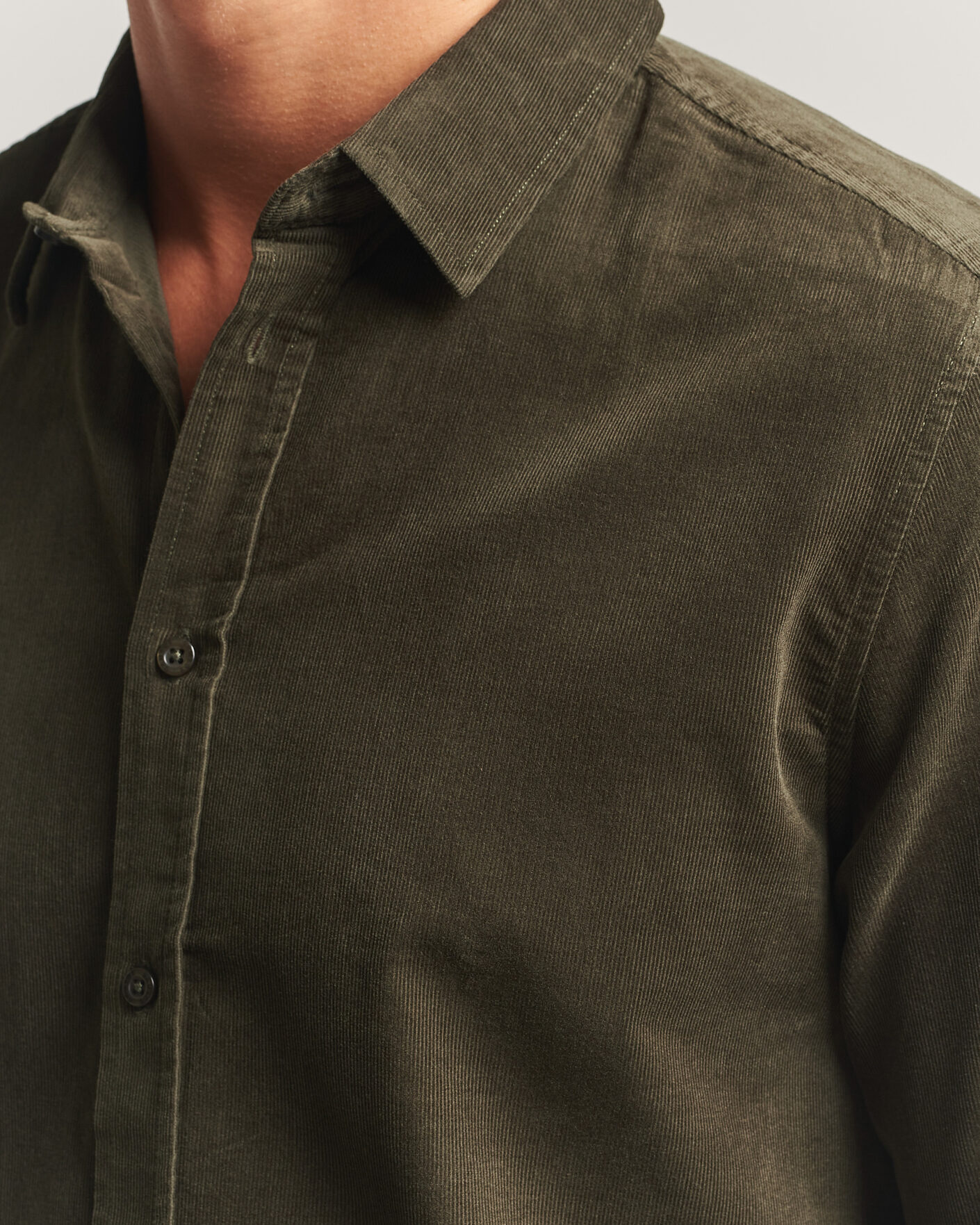 Heren | Overhemden | Samsøe Samsøe | Liam Baby Cord Shirt Forest Night