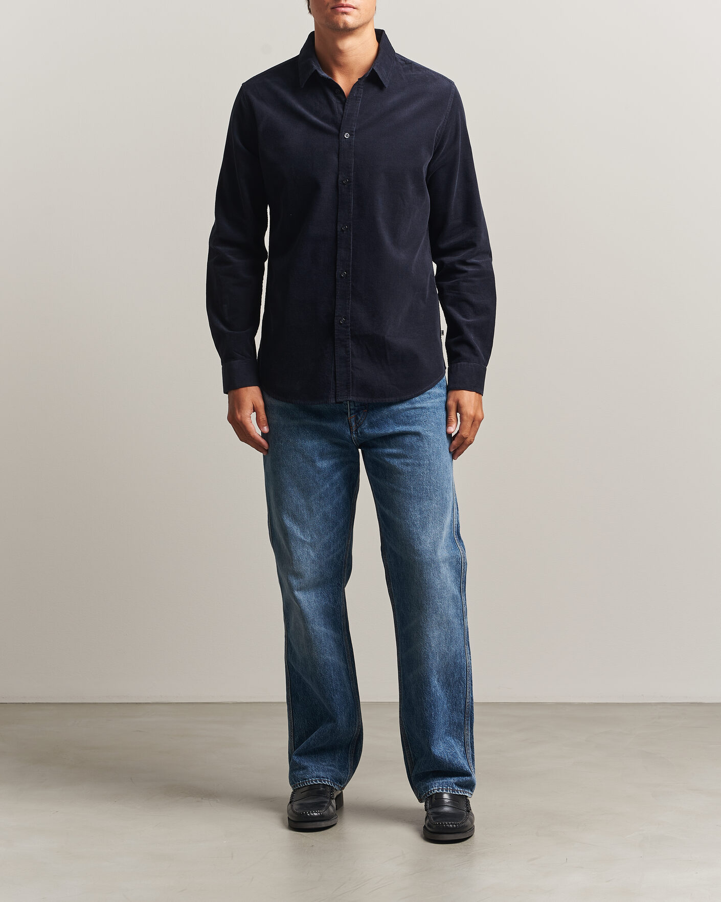 Heren | Overhemden | Samsøe Samsøe | Liam Baby Cord Shirt Salute Navy