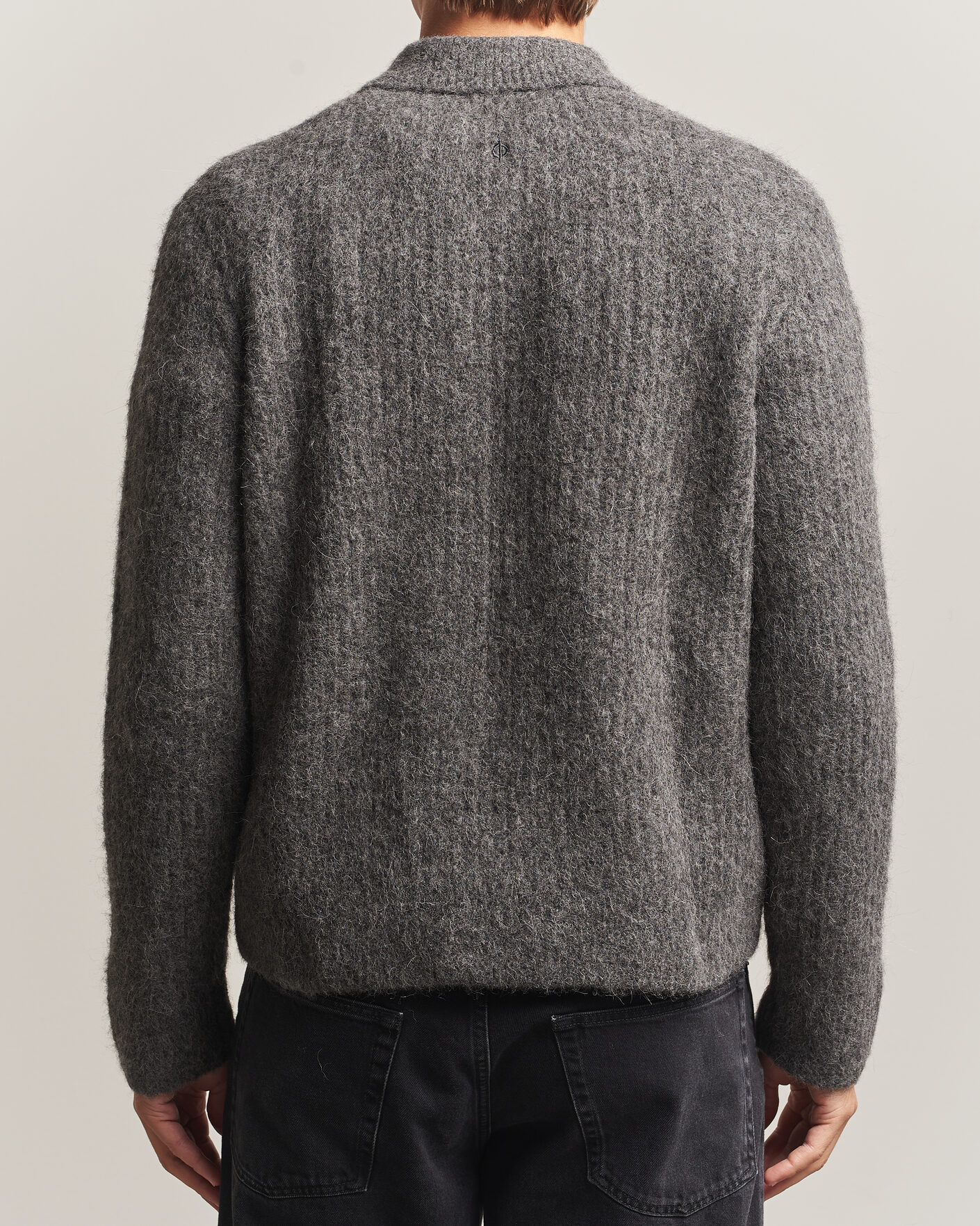 Heren | Truien | Samsøe Samsøe | Job Alpaca Knitted Full Zip Dark Grey Melange