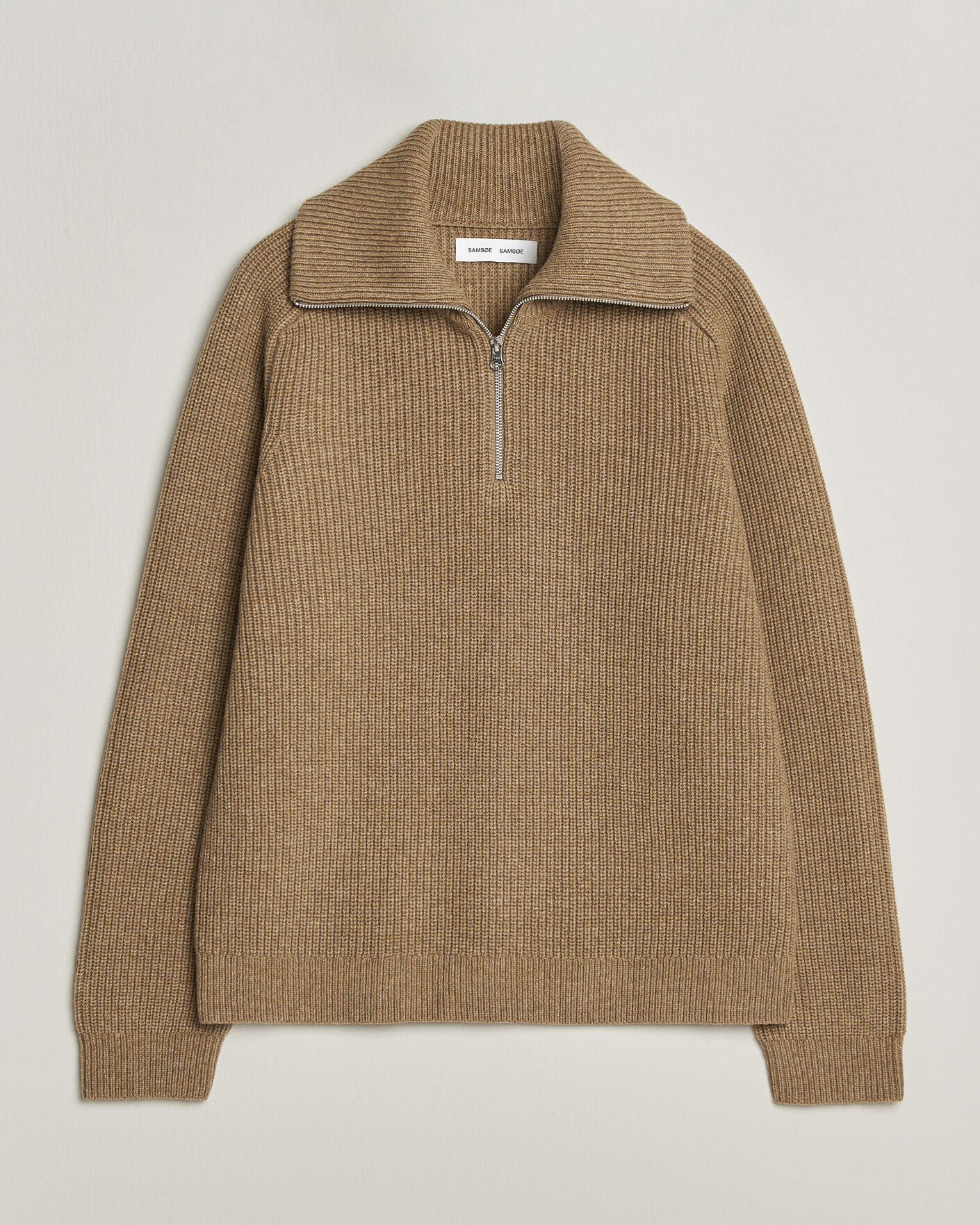 Heren | Truien | Samsøe Samsøe | Rick Wool Heavy Knitted Half Zip Lead Gray