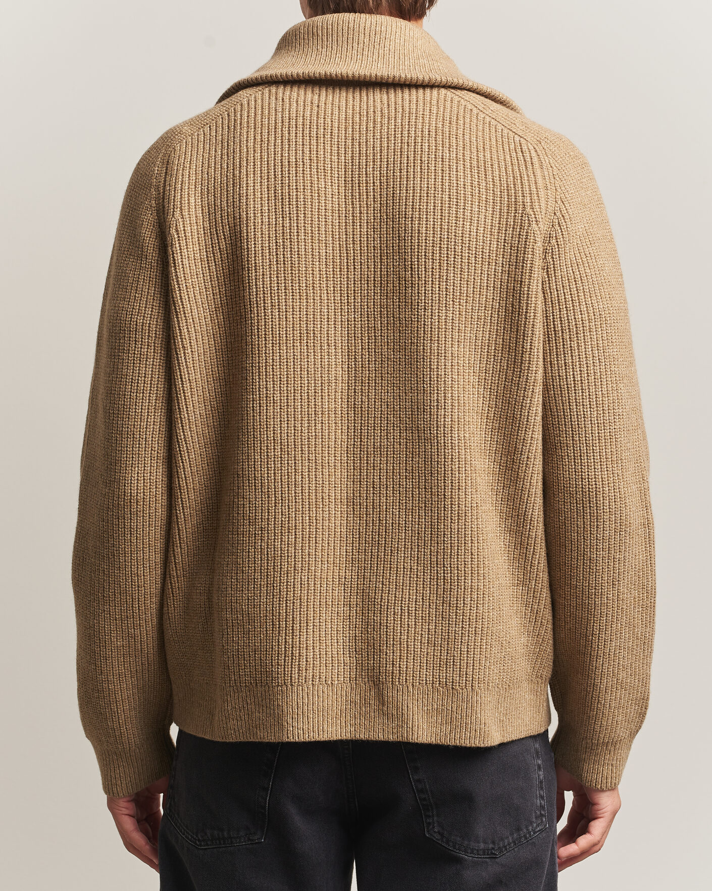 Heren | Truien | Samsøe Samsøe | Rick Wool Heavy Knitted Half Zip Lead Gray