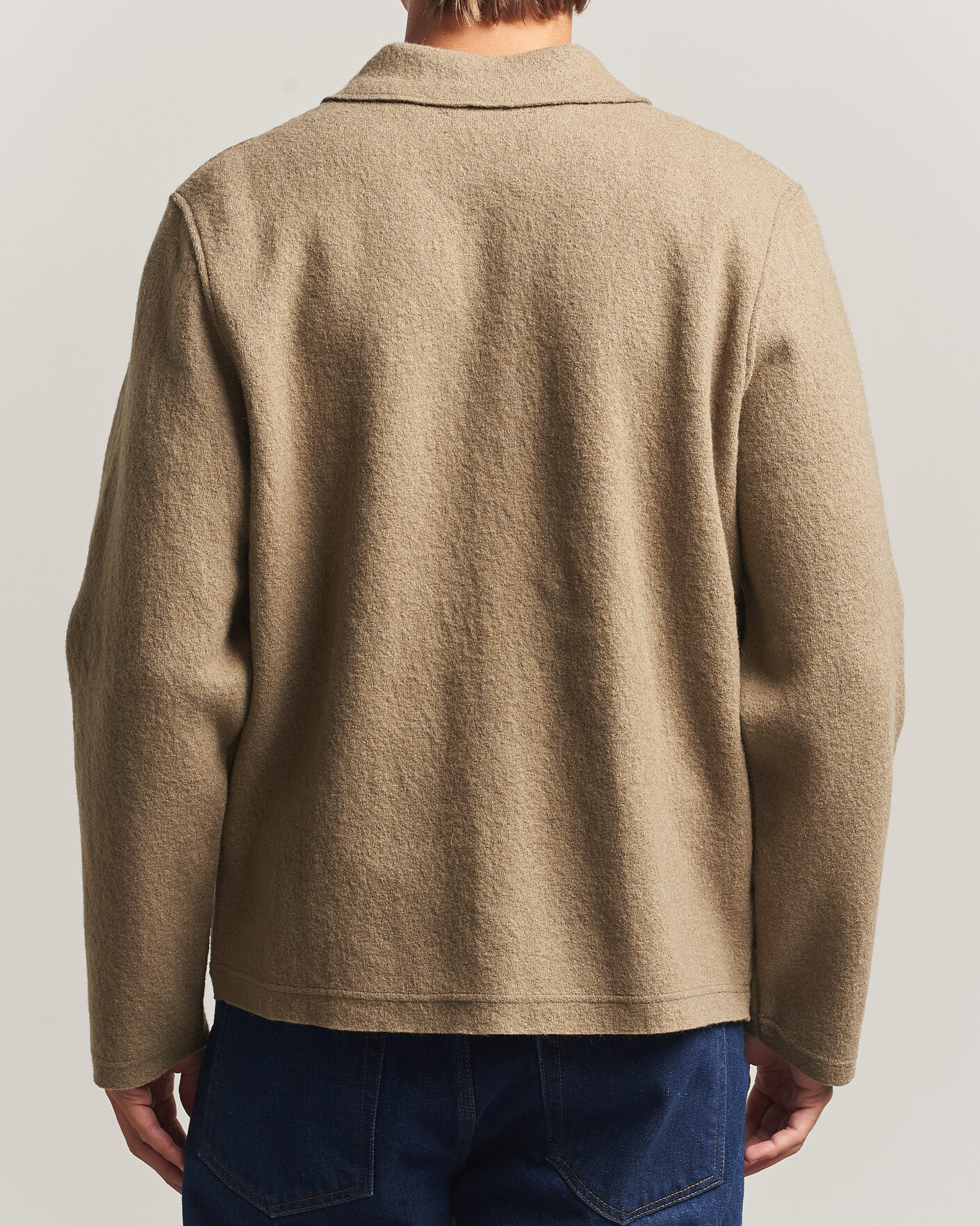 Heren | Truien | Samsøe Samsøe | Hannes Boiled Wool Full Zip Lead Gray