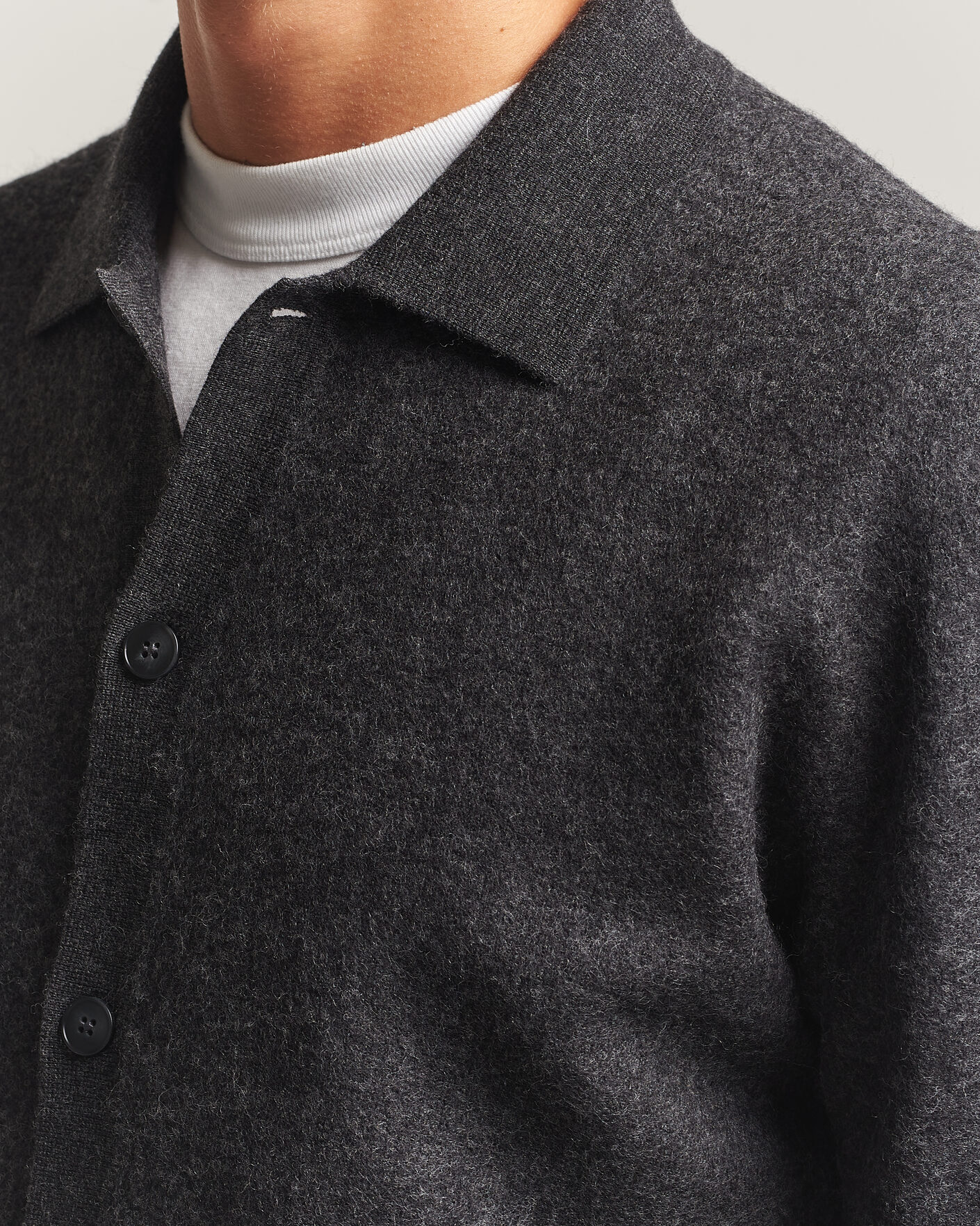 Heren | Truien | Samsøe Samsøe | Richard Wool Knitted Cardigan Dark Grey Melange