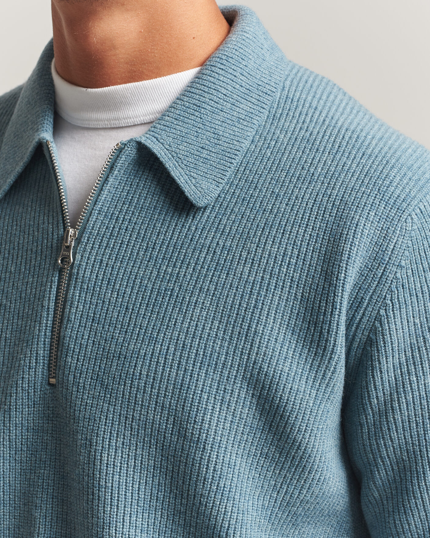 Heren | Truien | Samsøe Samsøe | Isak Knitted Half Zip Polo Stormy Sea
