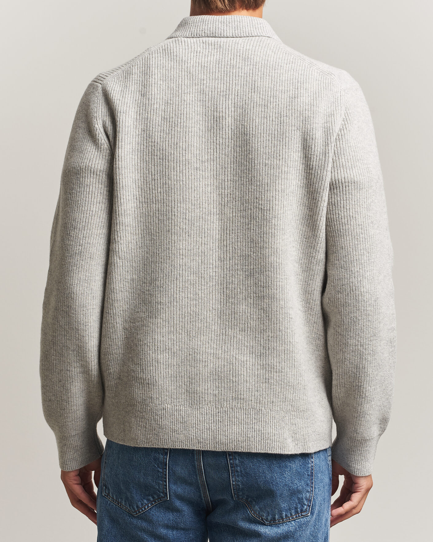Heren | Truien | Samsøe Samsøe | Isak Knitted Half Zip Polo Grey Melange