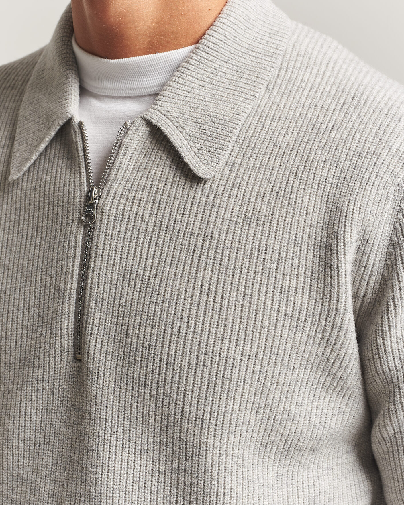 Heren | Truien | Samsøe Samsøe | Isak Knitted Half Zip Polo Grey Melange