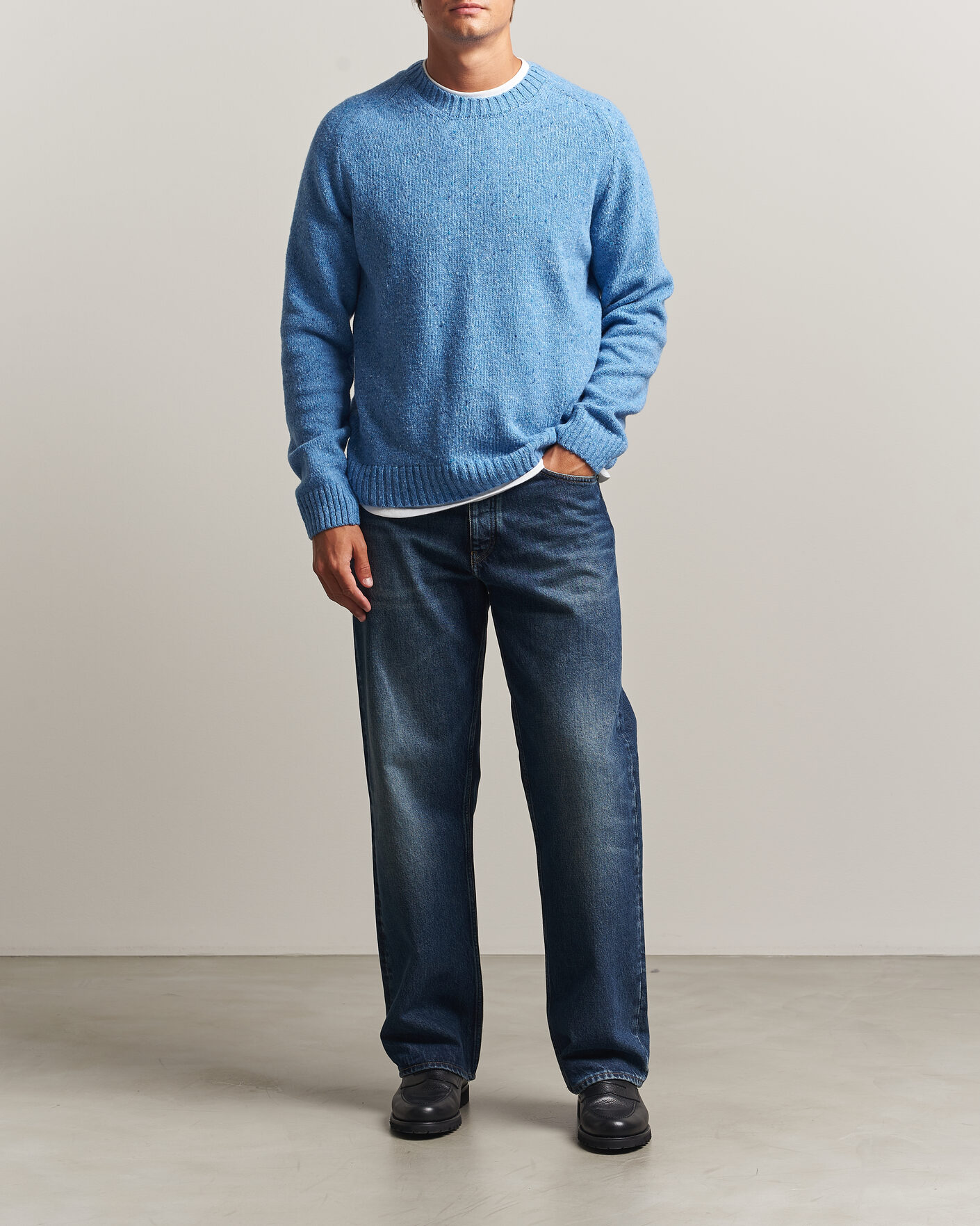 Heren | Truien | Samsøe Samsøe | Nate Donegal Wool Knitted Striped Sweater Cyaneus