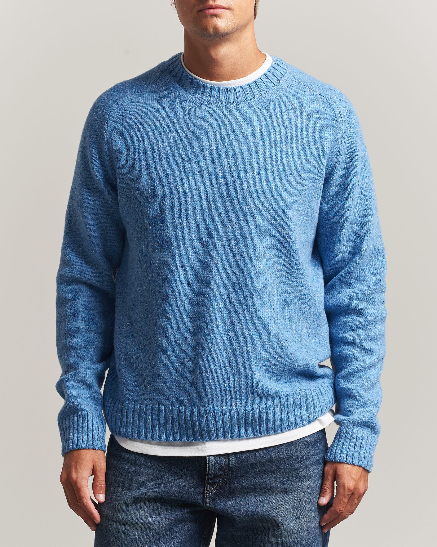 Heren | Truien | Samsøe Samsøe | Nate Donegal Wool Knitted Striped Sweater Cyaneus