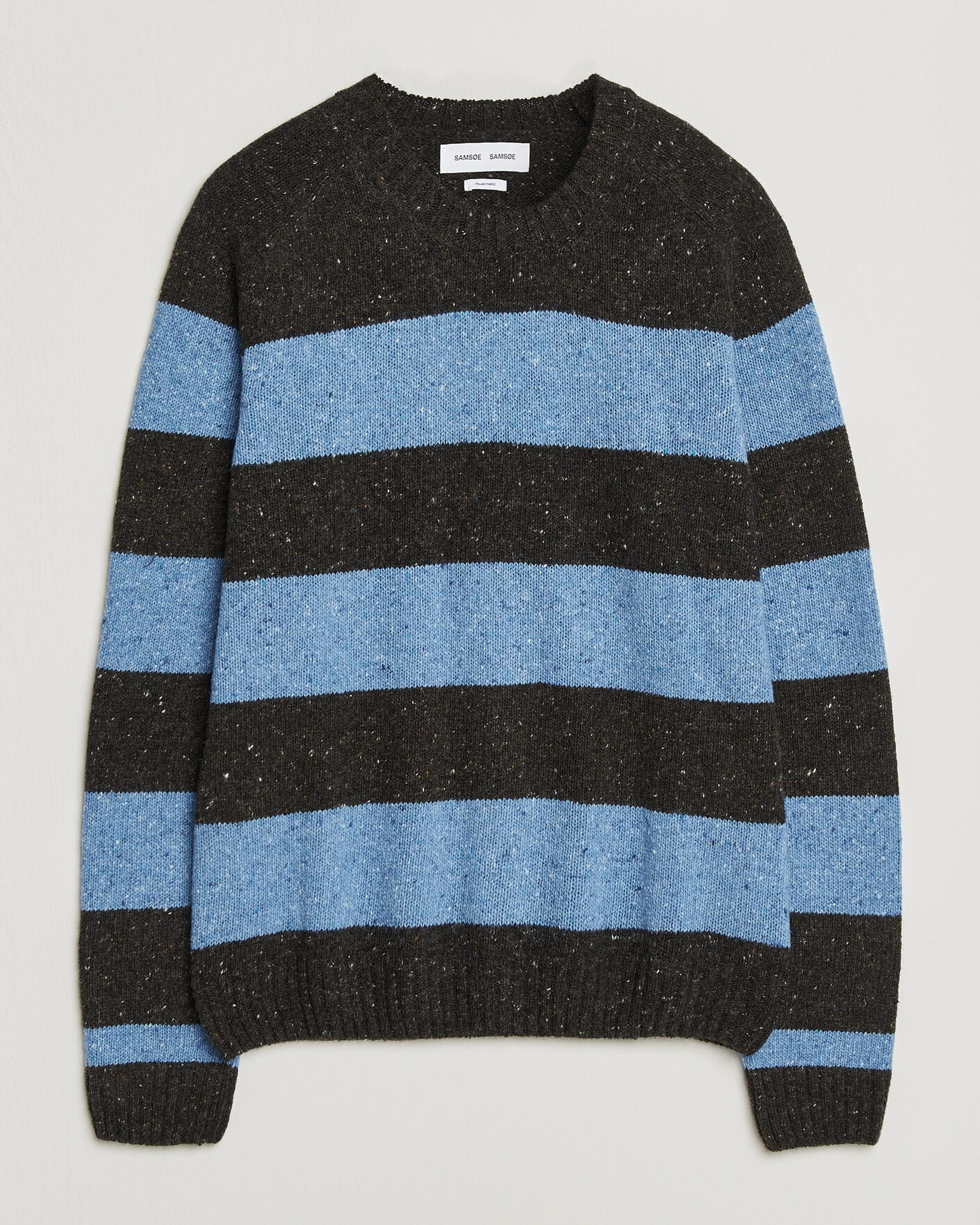 Heren | Truien | Samsøe Samsøe | Nate Donegal Wool Knitted Striped Sweater Brown/Blue