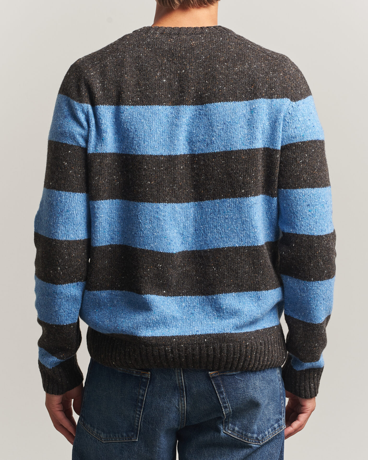Heren | Truien | Samsøe Samsøe | Nate Donegal Wool Knitted Striped Sweater Brown/Blue