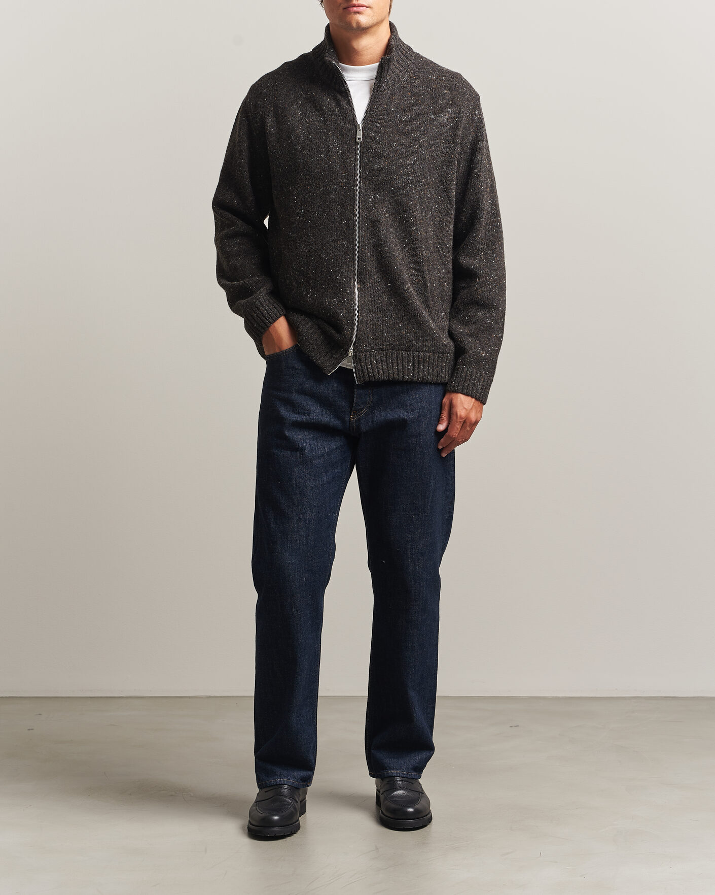 Heren | Truien | Samsøe Samsøe | Nate Donegal Wool Knitted Full Zip Delicioso
