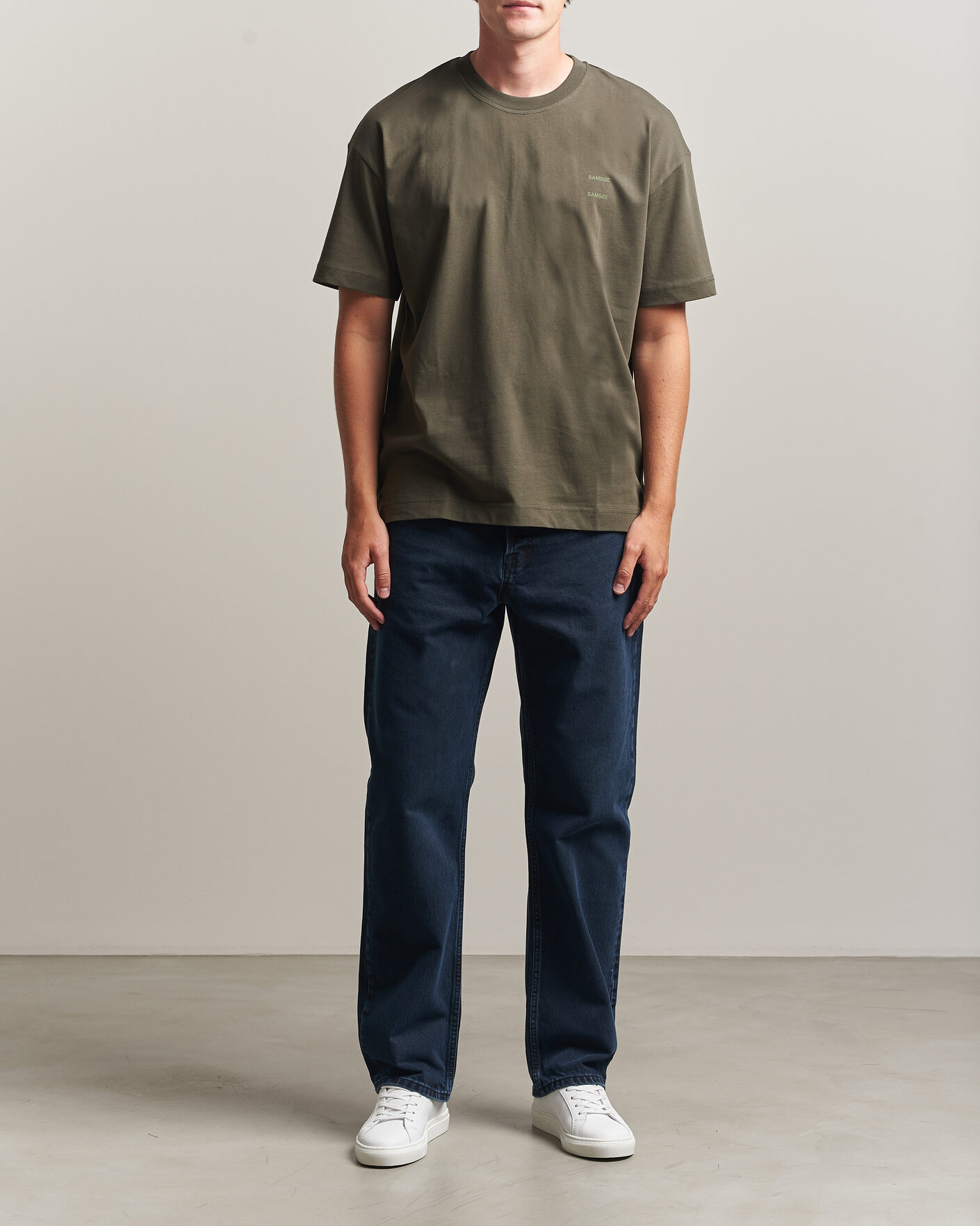Heren | T-shirts | Samsøe Samsøe | Joel Organic Cotton T-Shirt Forest Night