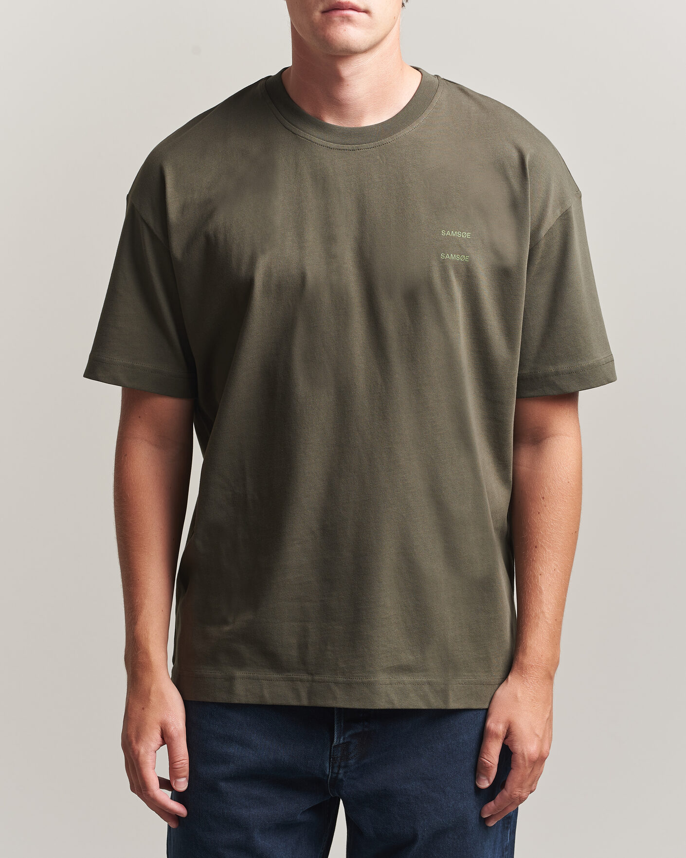 Heren | T-shirts | Samsøe Samsøe | Joel Organic Cotton T-Shirt Forest Night