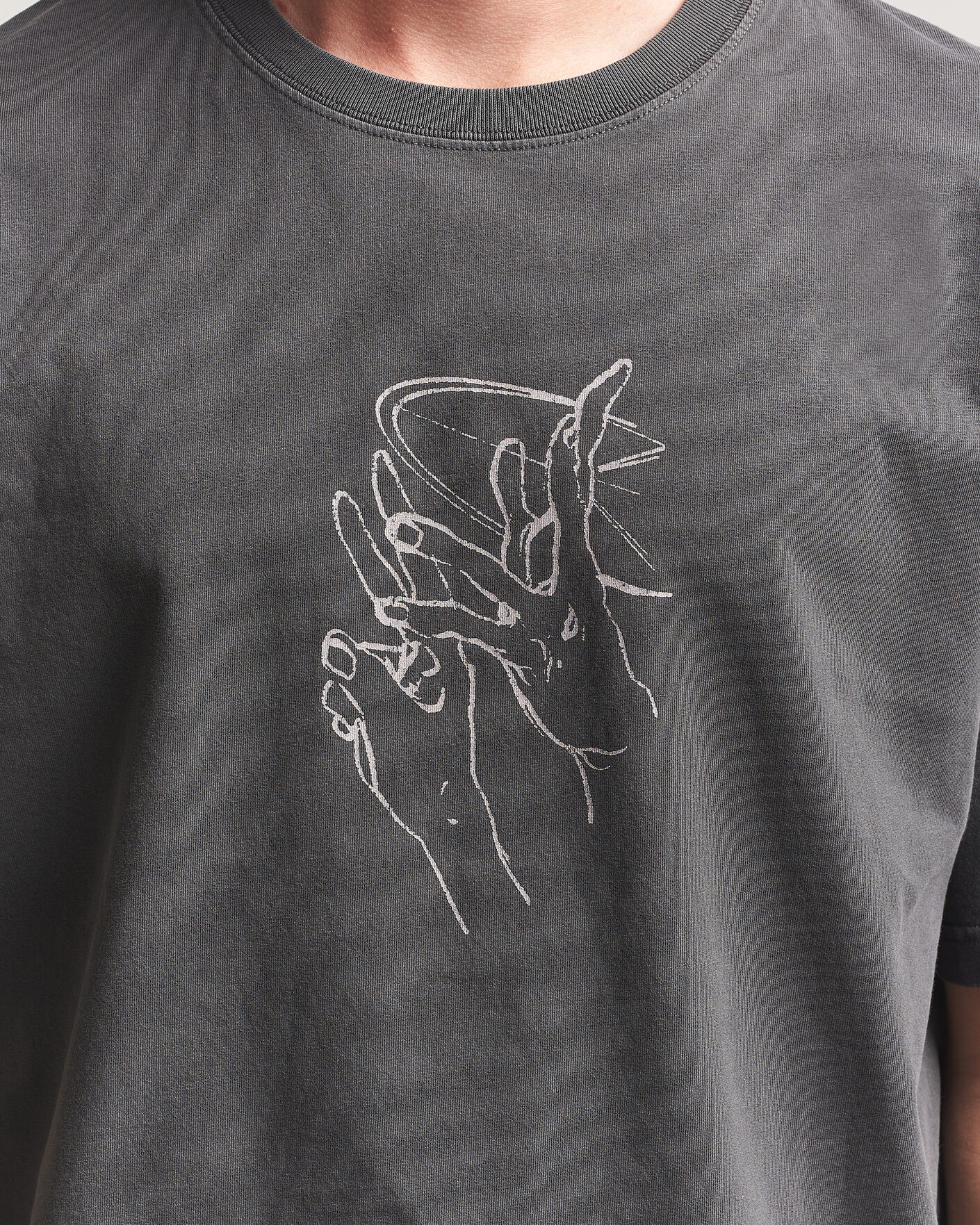 Heren | T-shirts | Samsøe Samsøe | Giles Printed Crew Neck T-Shirt Black Lines
