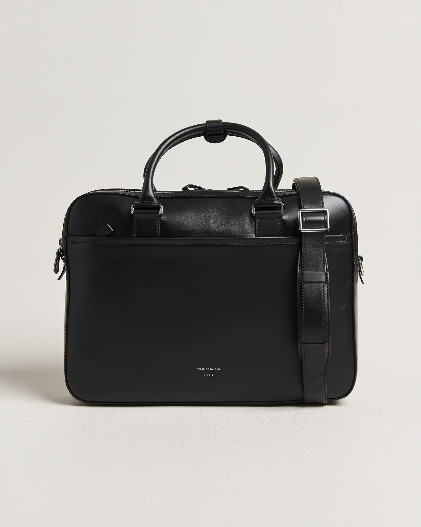 Heren | Tassen | Tiger of Sweden | Burin Smooth Leather Briefcase Black