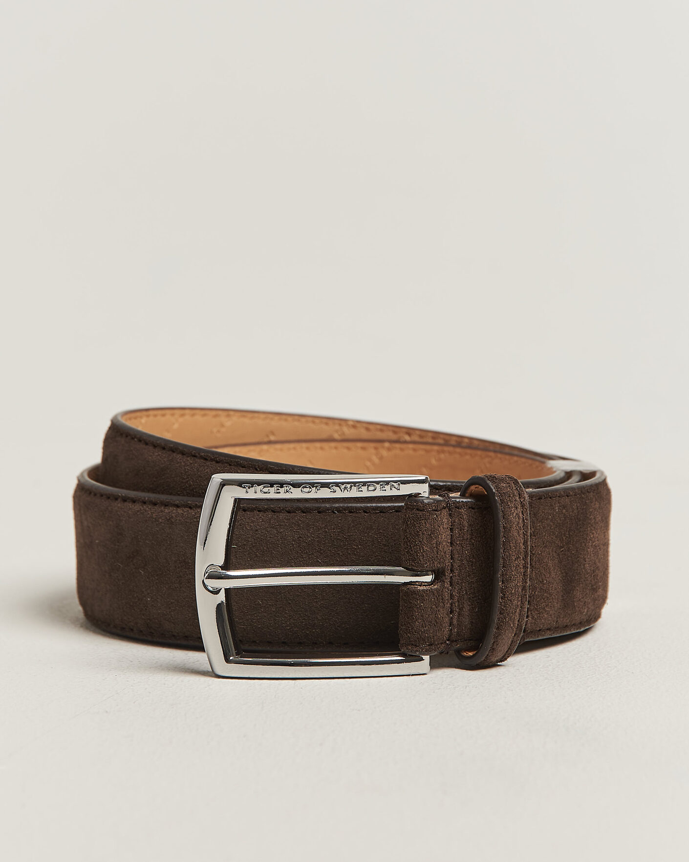 Heren | Riemen | Tiger of Sweden | Bergstroms Suede Belt Dark Brown