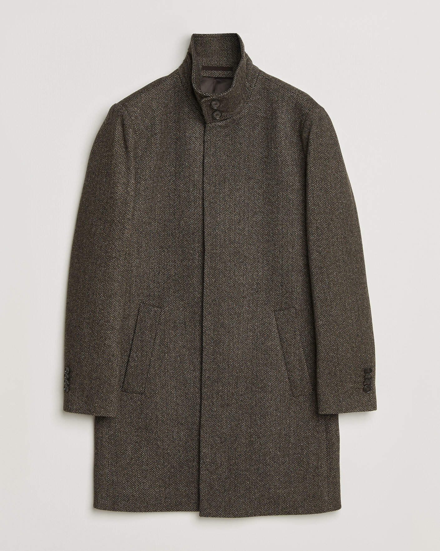 Heren | Jassen | Tiger of Sweden | Aleric Wool Herringbone Coat Brown