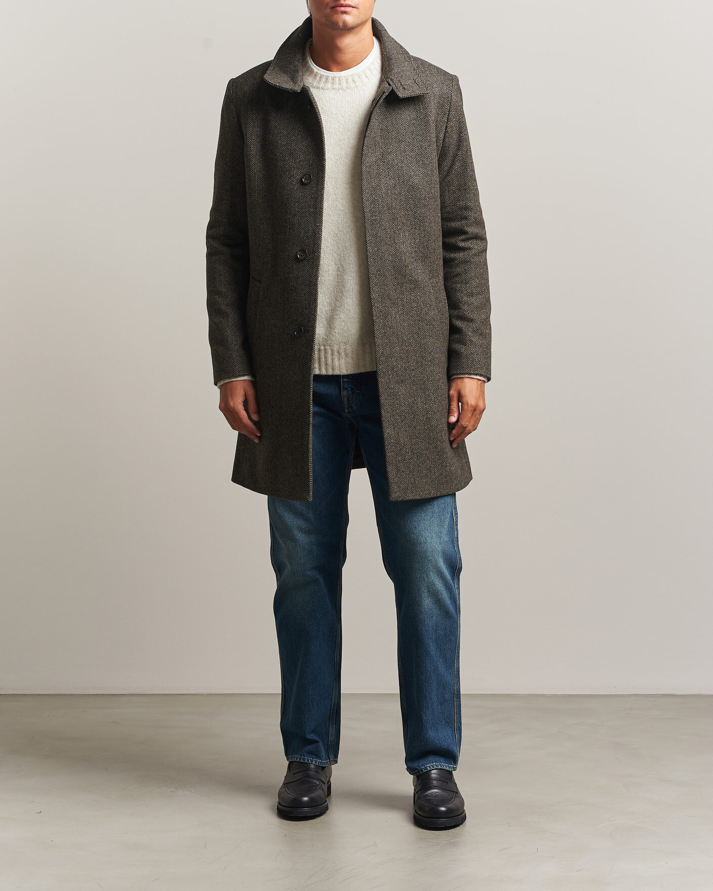 Heren | Jassen | Tiger of Sweden | Aleric Wool Herringbone Coat Brown
