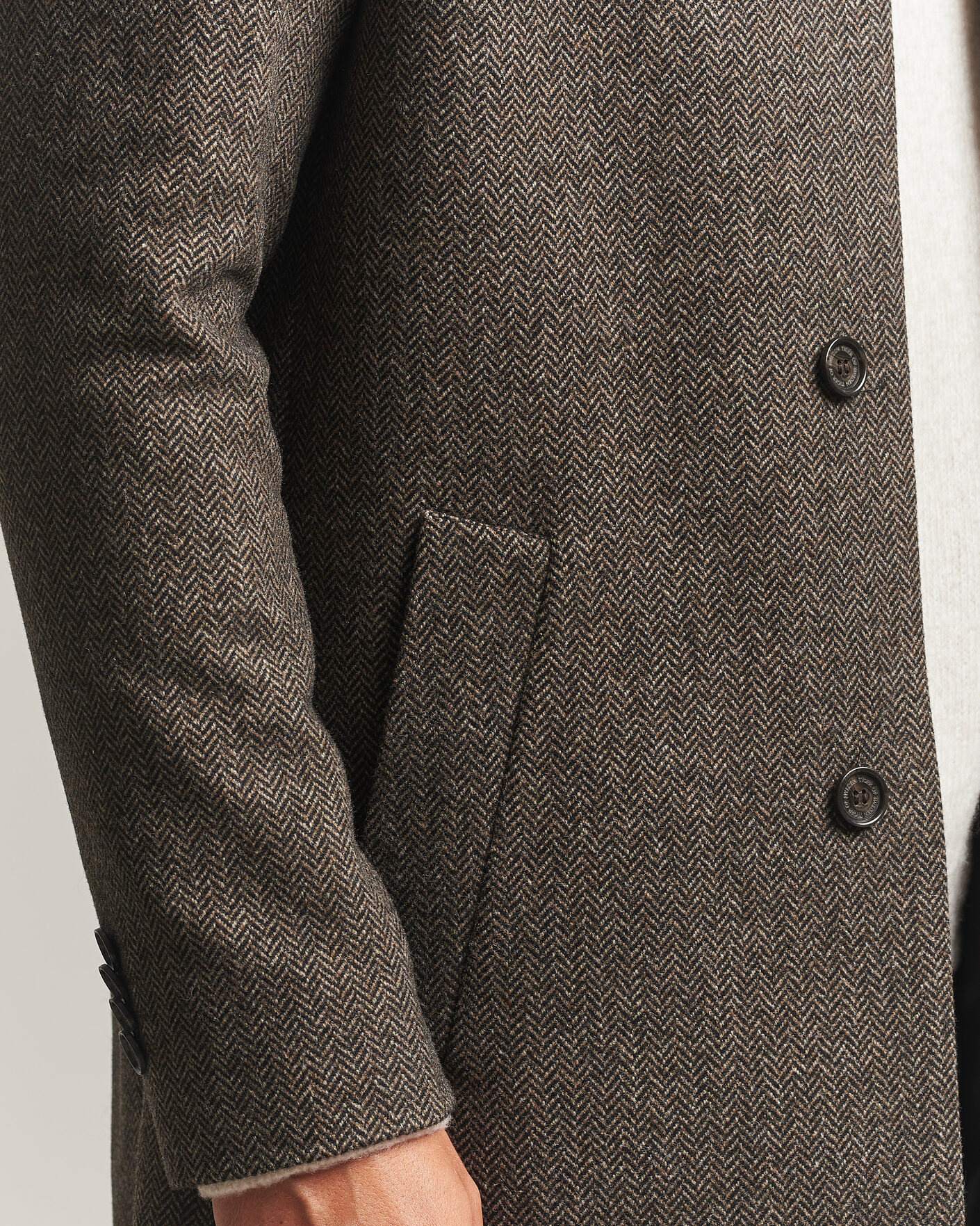 Heren | Jassen | Tiger of Sweden | Aleric Wool Herringbone Coat Brown