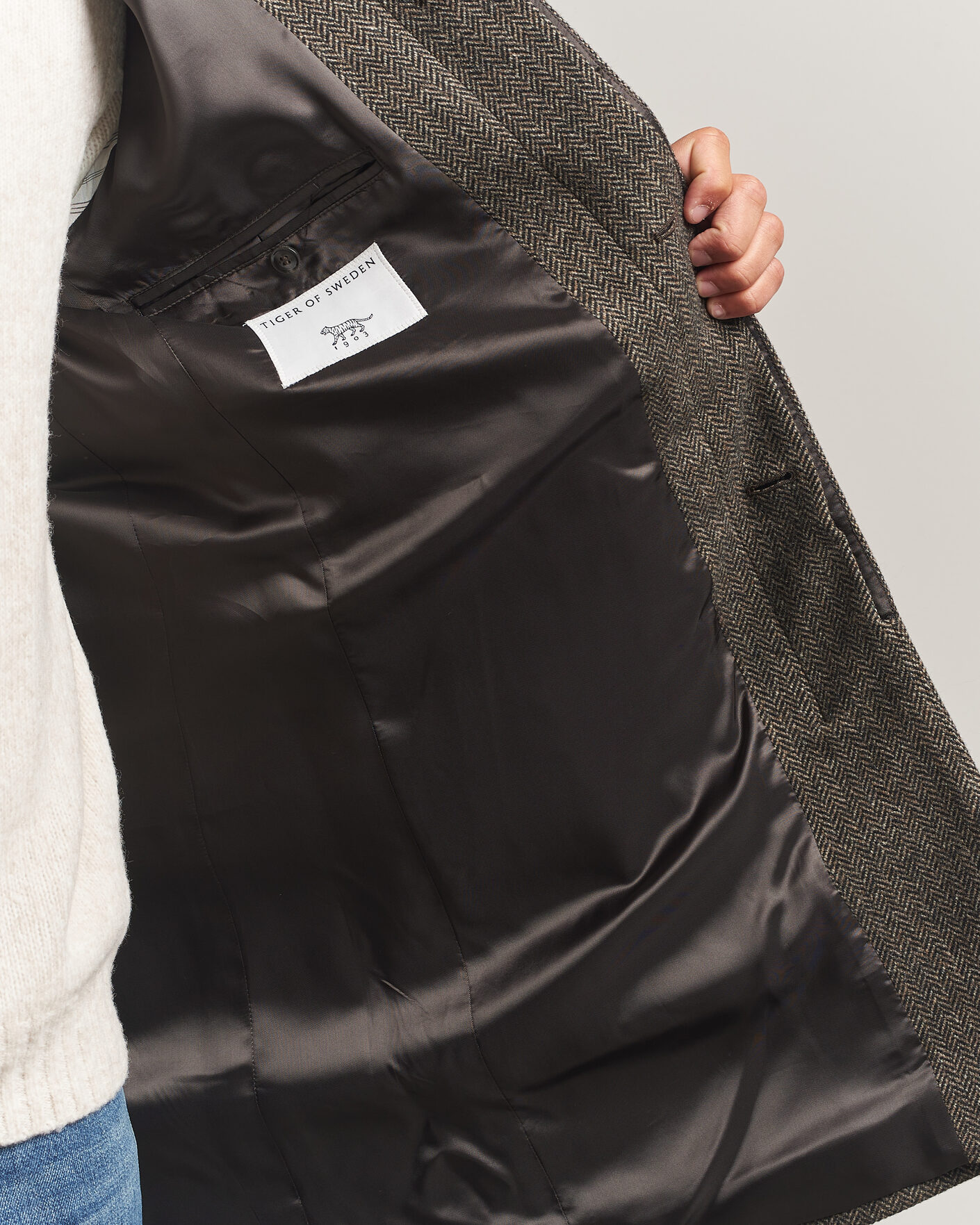 Heren | Jassen | Tiger of Sweden | Aleric Wool Herringbone Coat Brown