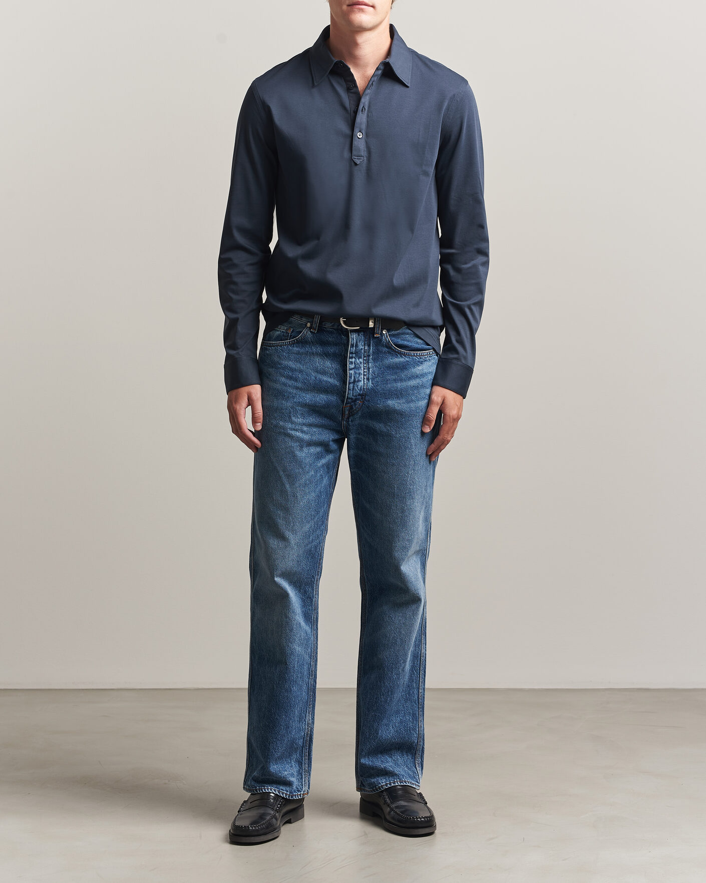 Heren | Polo's | Tiger of Sweden | Tanner Mercerized Cotton Polo Light Ink