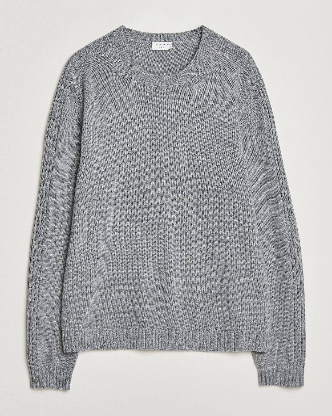 Heren | Truien | Tiger of Sweden | Wilfred Wool/Cashmere Sweater Light Grey Melange