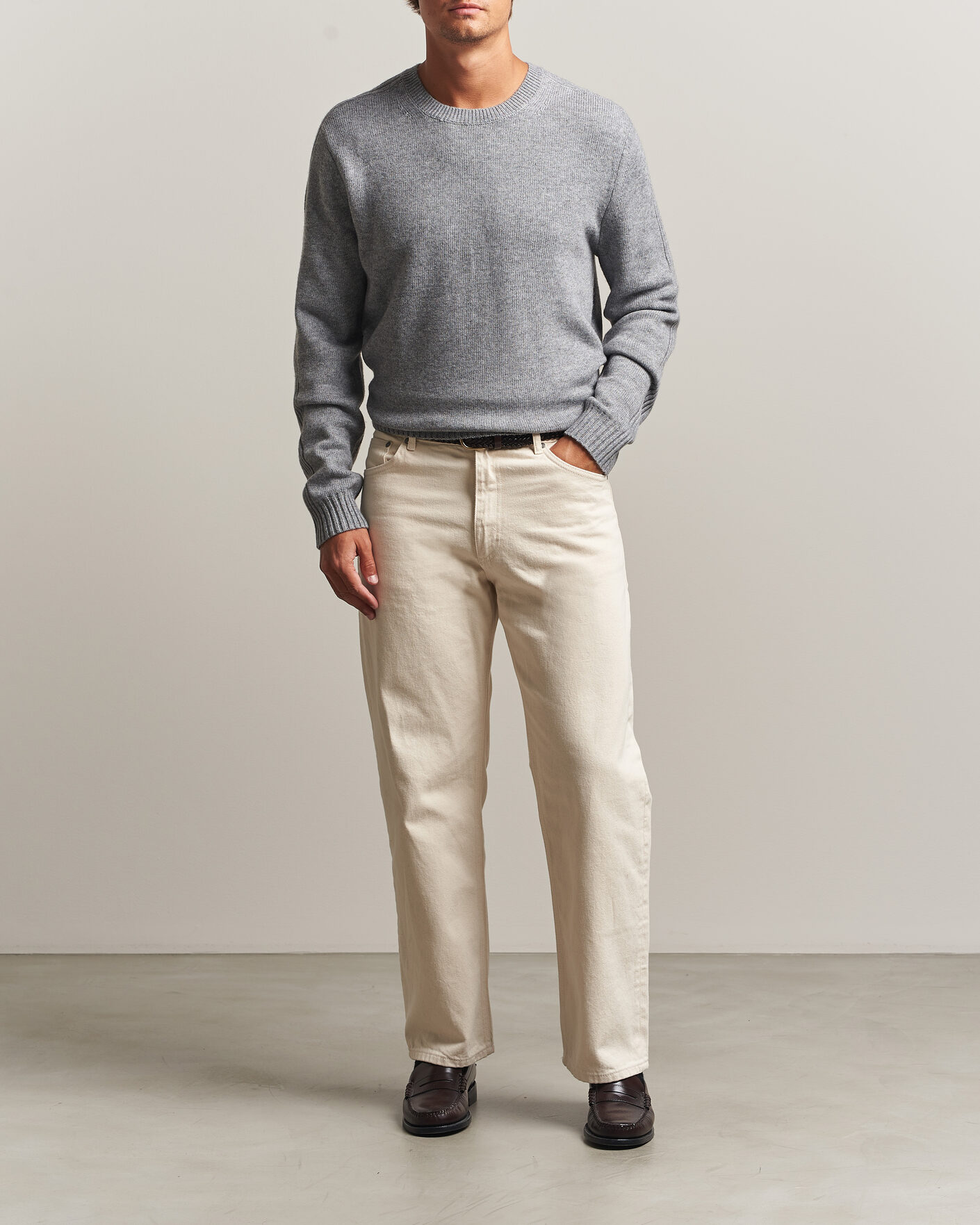 Heren | Truien | Tiger of Sweden | Wilfred Wool/Cashmere Sweater Light Grey Melange