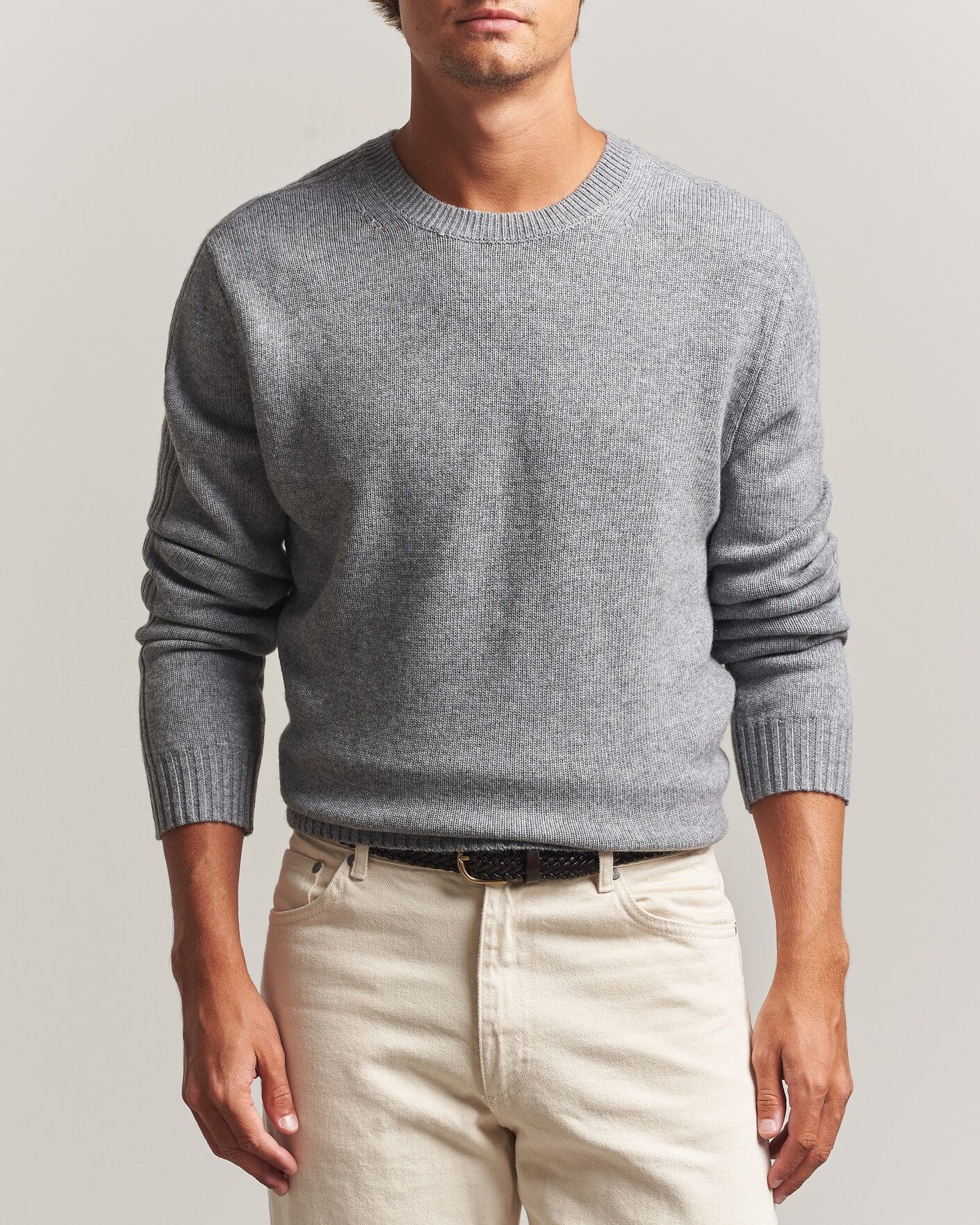 Heren | Truien | Tiger of Sweden | Wilfred Wool/Cashmere Sweater Light Grey Melange