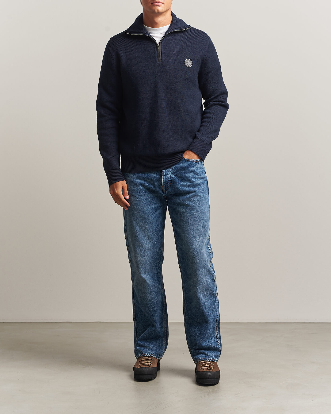 Heren | Truien | Tiger of Sweden | Hamish Wool Heavy Knitted Half Zip Night Grape