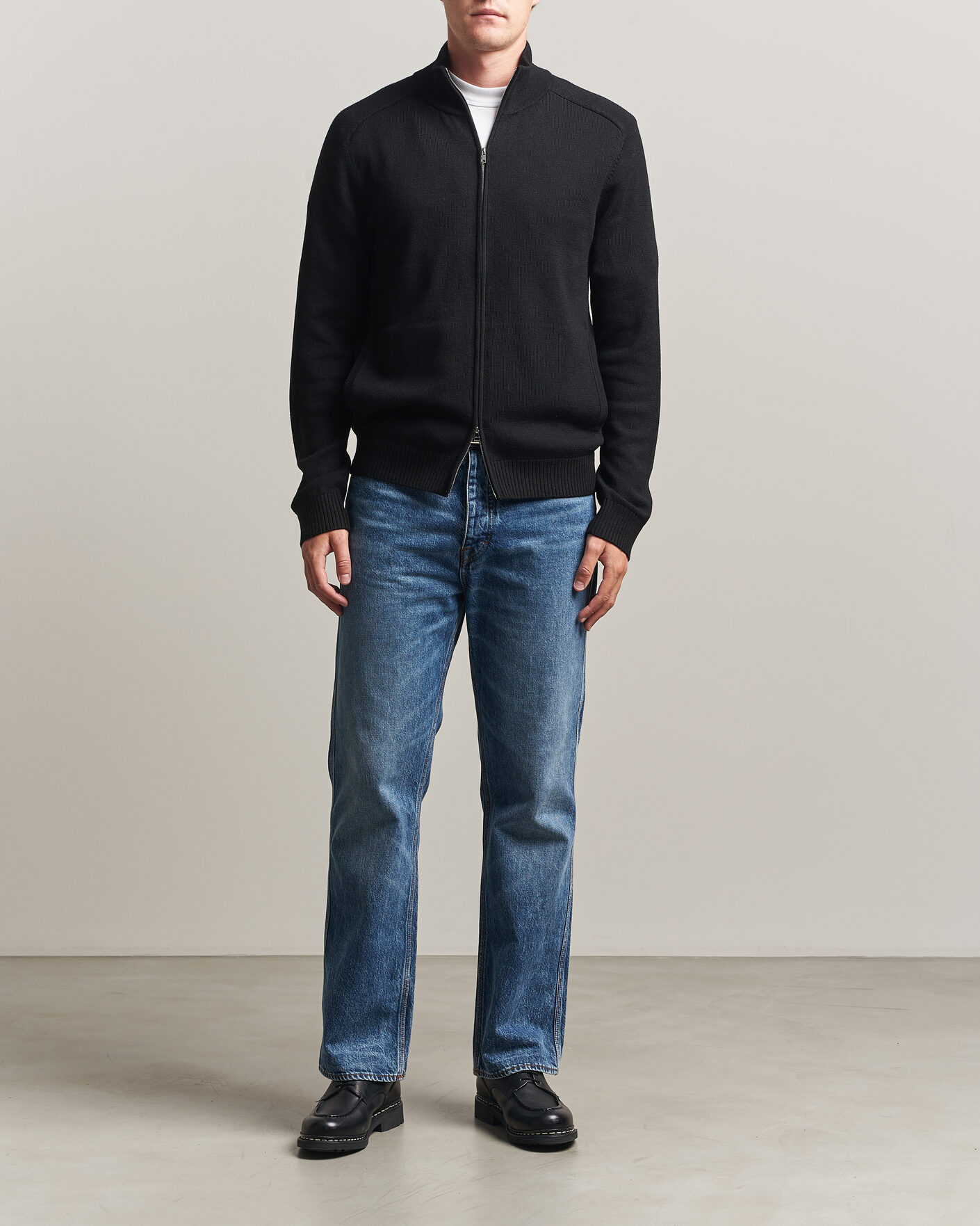 Heren | Truien | Tiger of Sweden | Cassian Wool Full Zip Black
