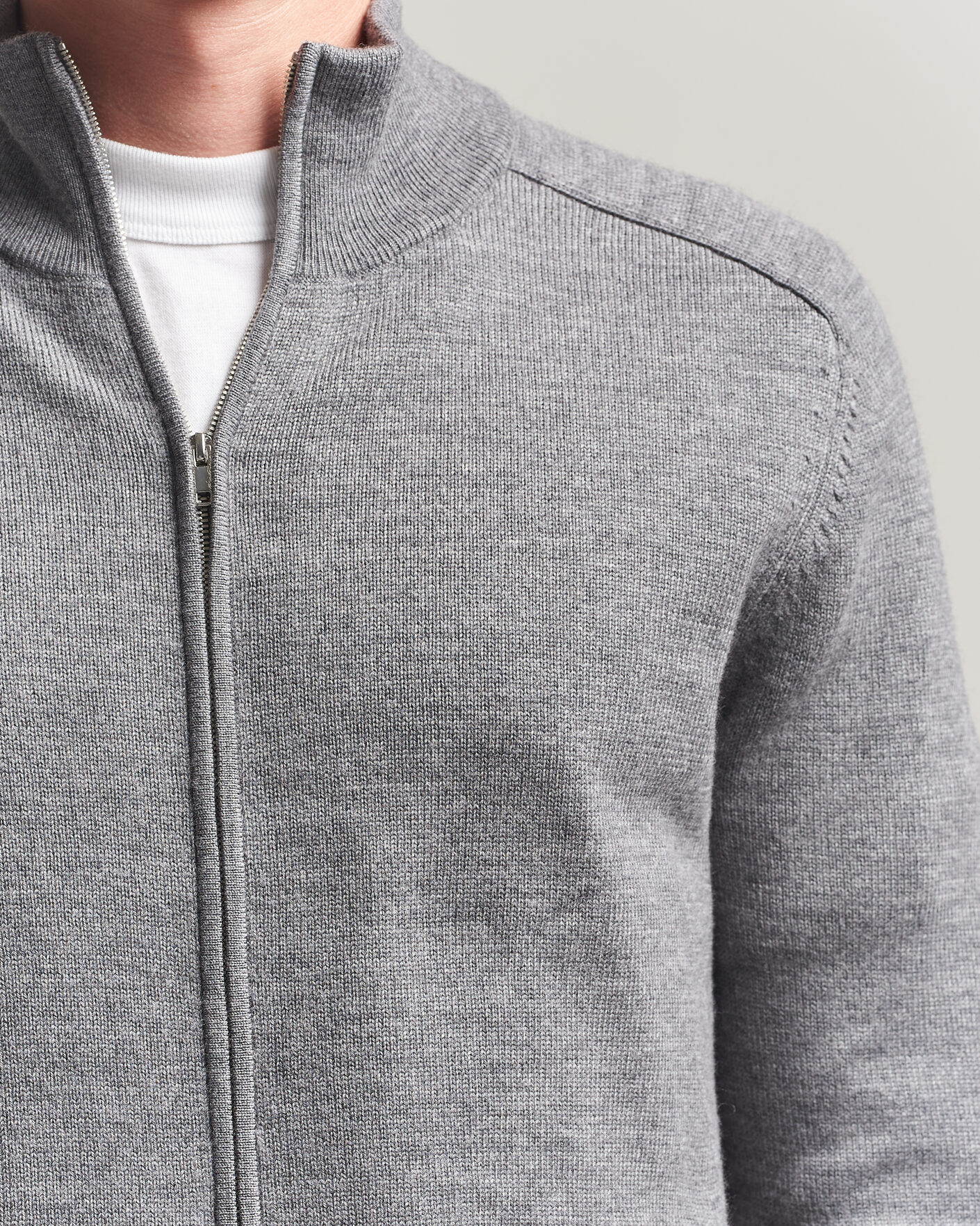 Heren | Truien | Tiger of Sweden | Cassian Wool Full Zip Concrete Melange