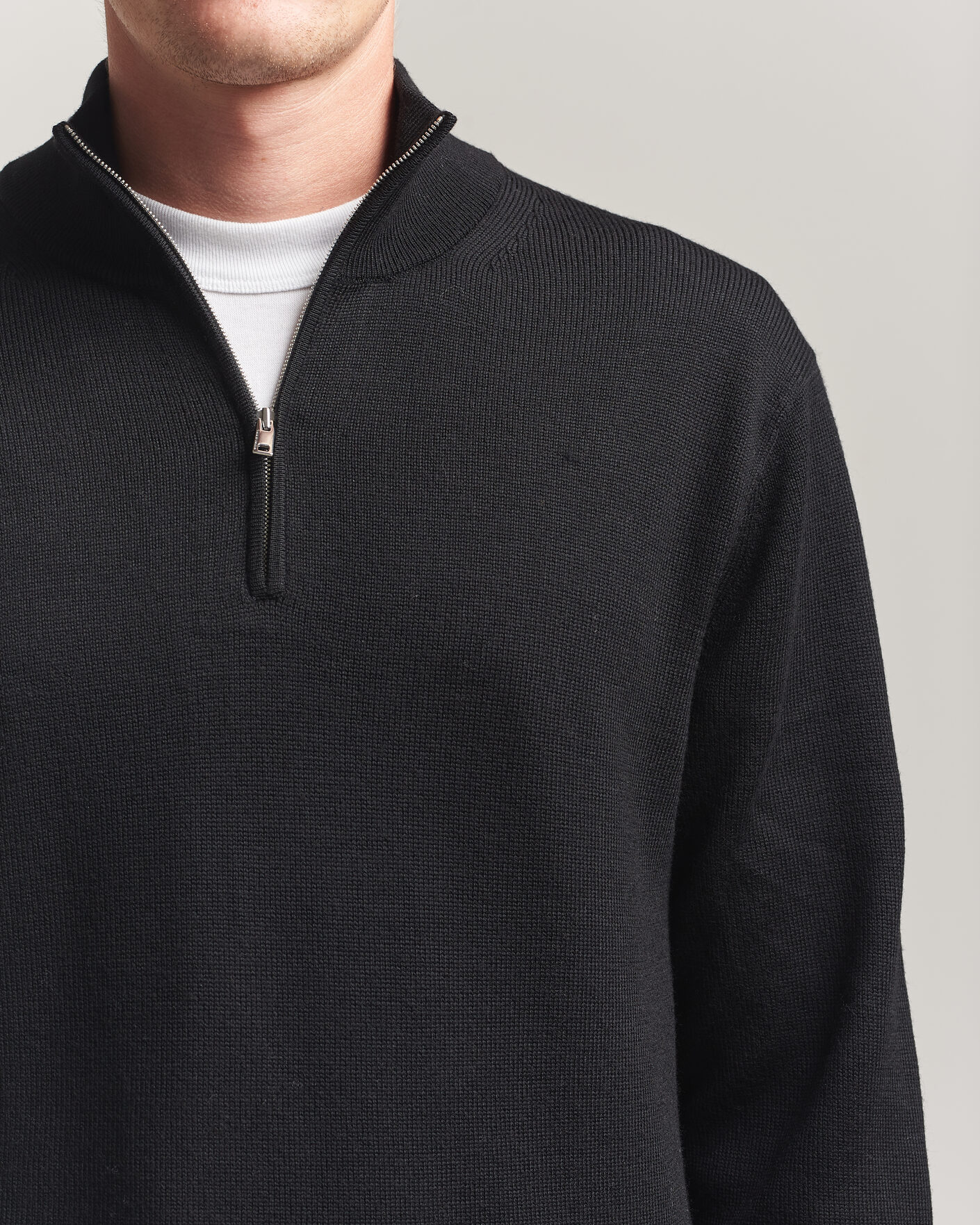 Heren | Truien | Tiger of Sweden | Travis Wool Half Zip Black