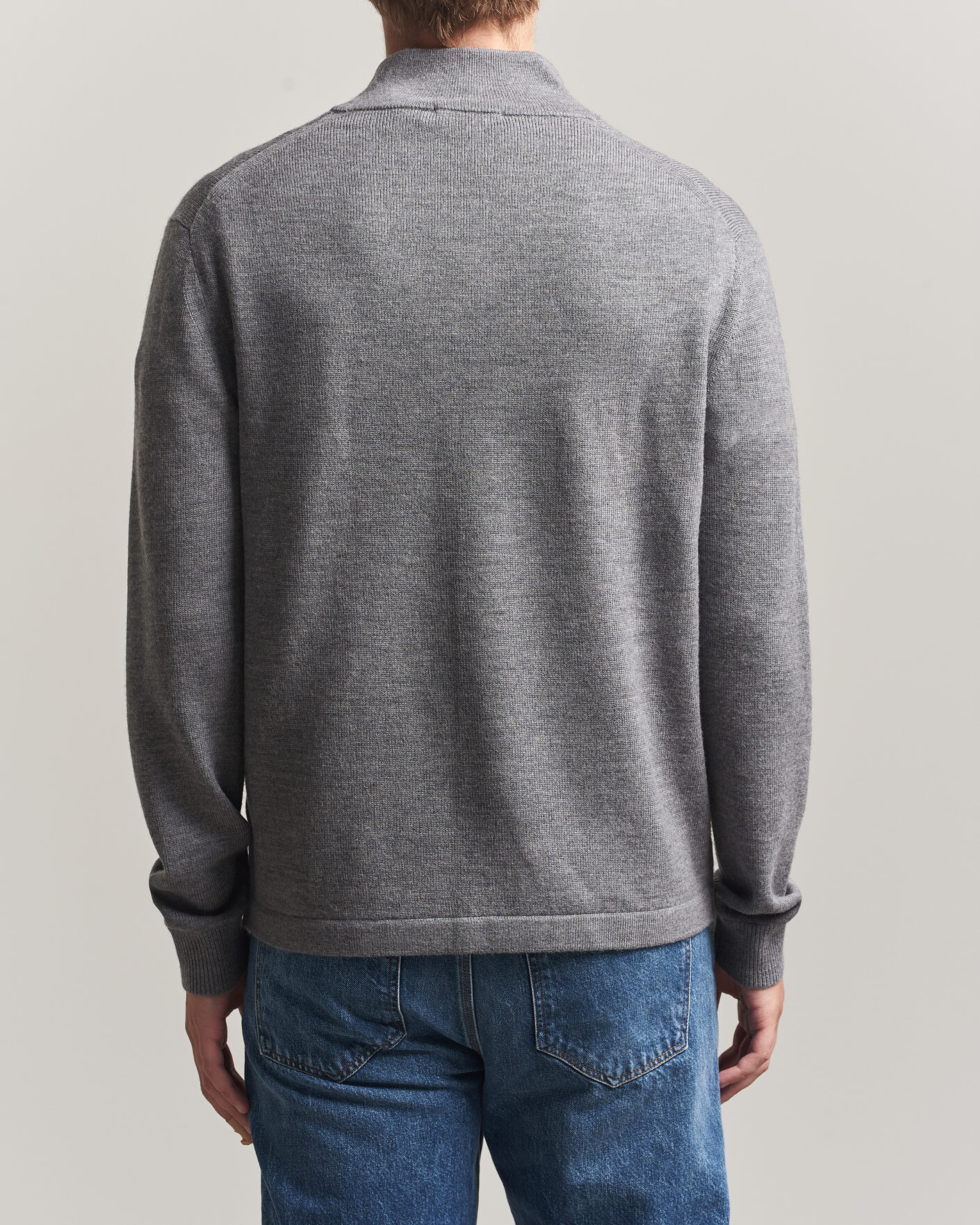 Heren | Truien | Tiger of Sweden | Travis Wool Half Zip Concrete Melange