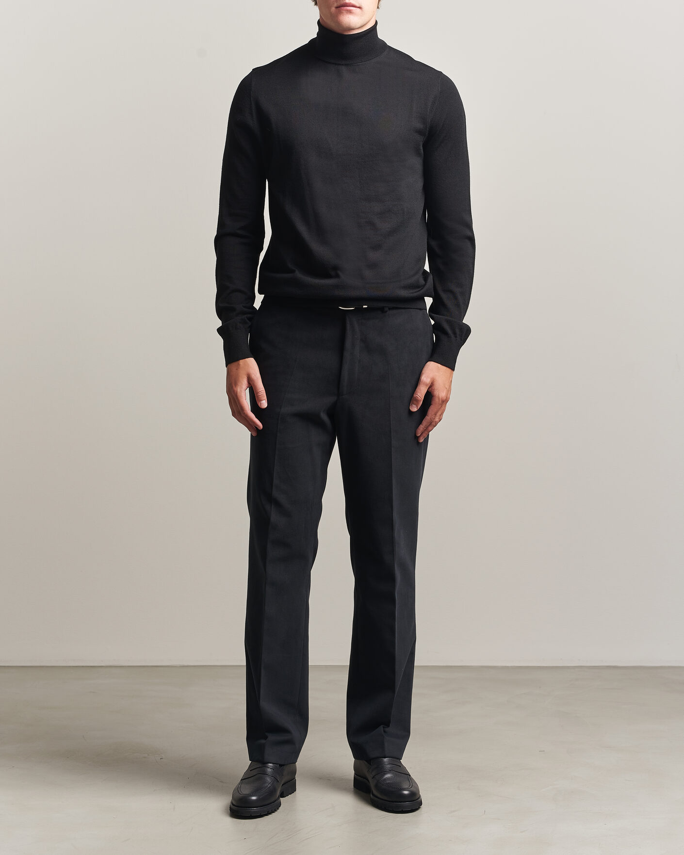 Heren | Truien | Tiger of Sweden | Nevile Extra Fine Merino Polo Black
